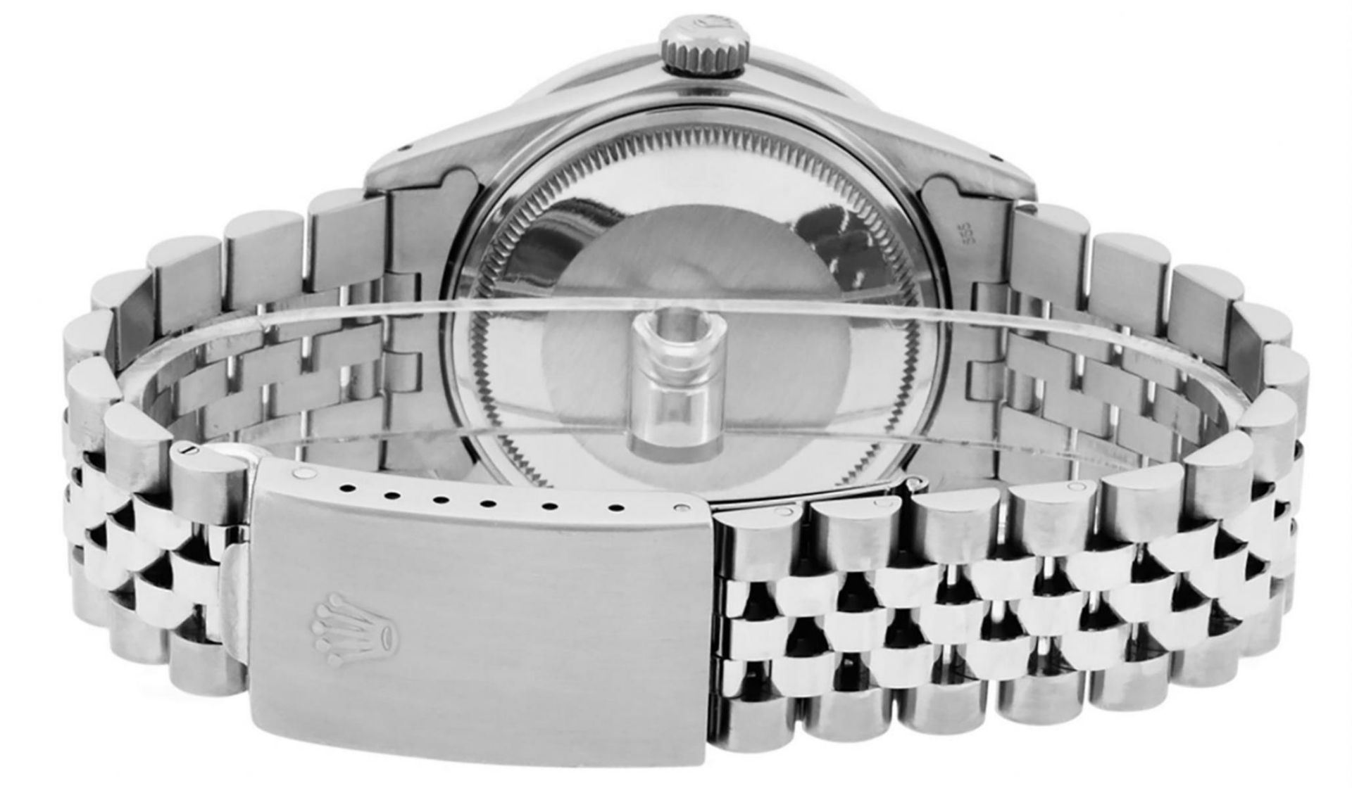 Rolex Mens SS Meteorite Diamond Princess Cut 36MM Oyster Datejust Wristwatch - Image 7 of 9