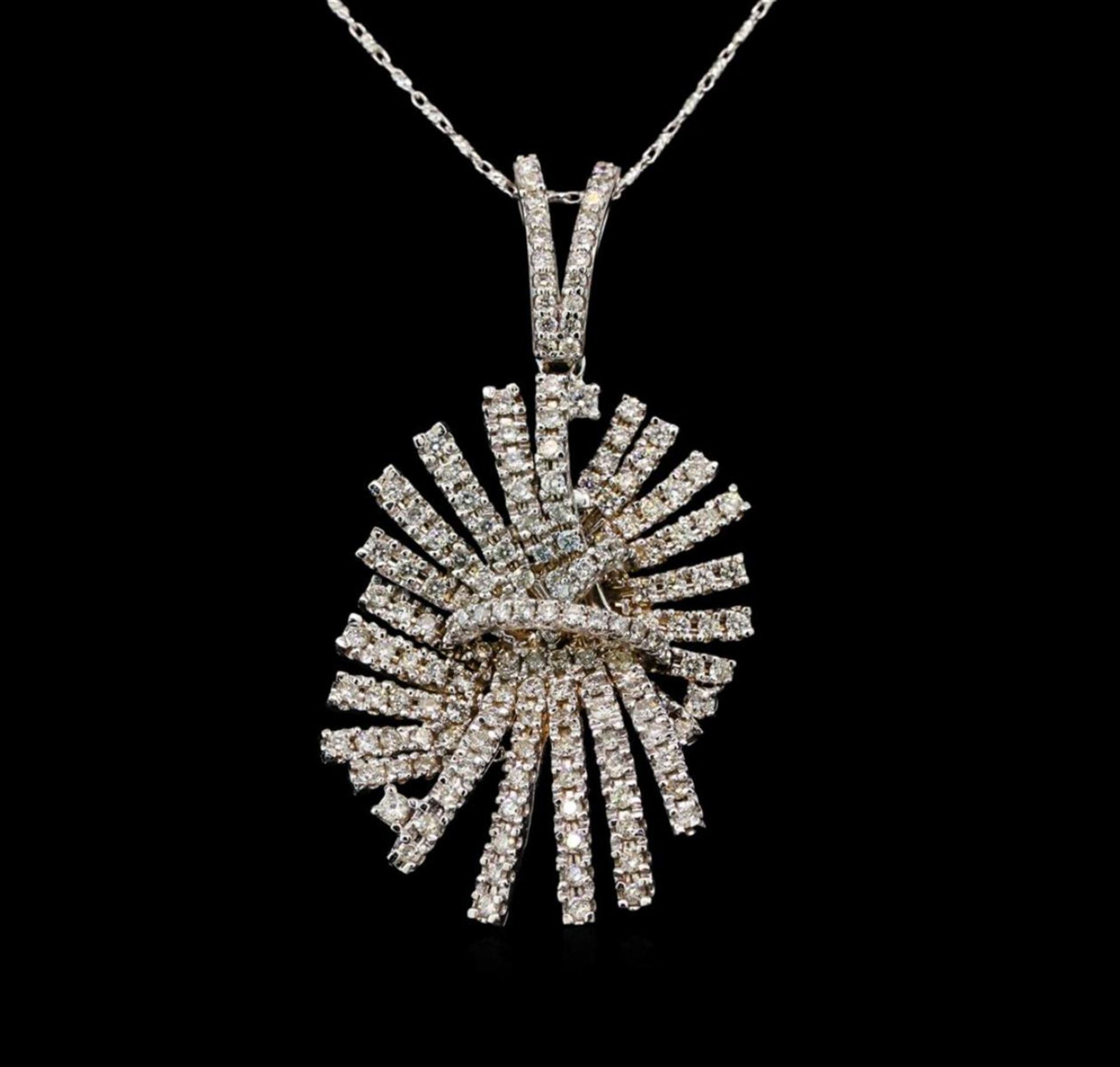 14KT White Gold 1.34 ctw Diamond Pendant With Chain - Image 2 of 3