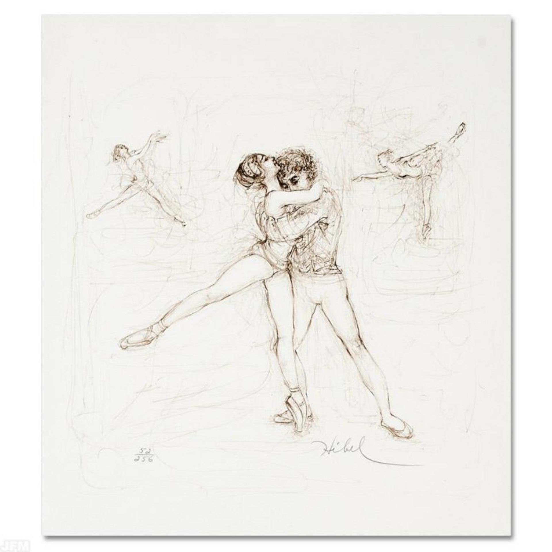 "Pas de Deux" Limited Edition Lithograph by Edna Hibel (1917-2014), Numbered and