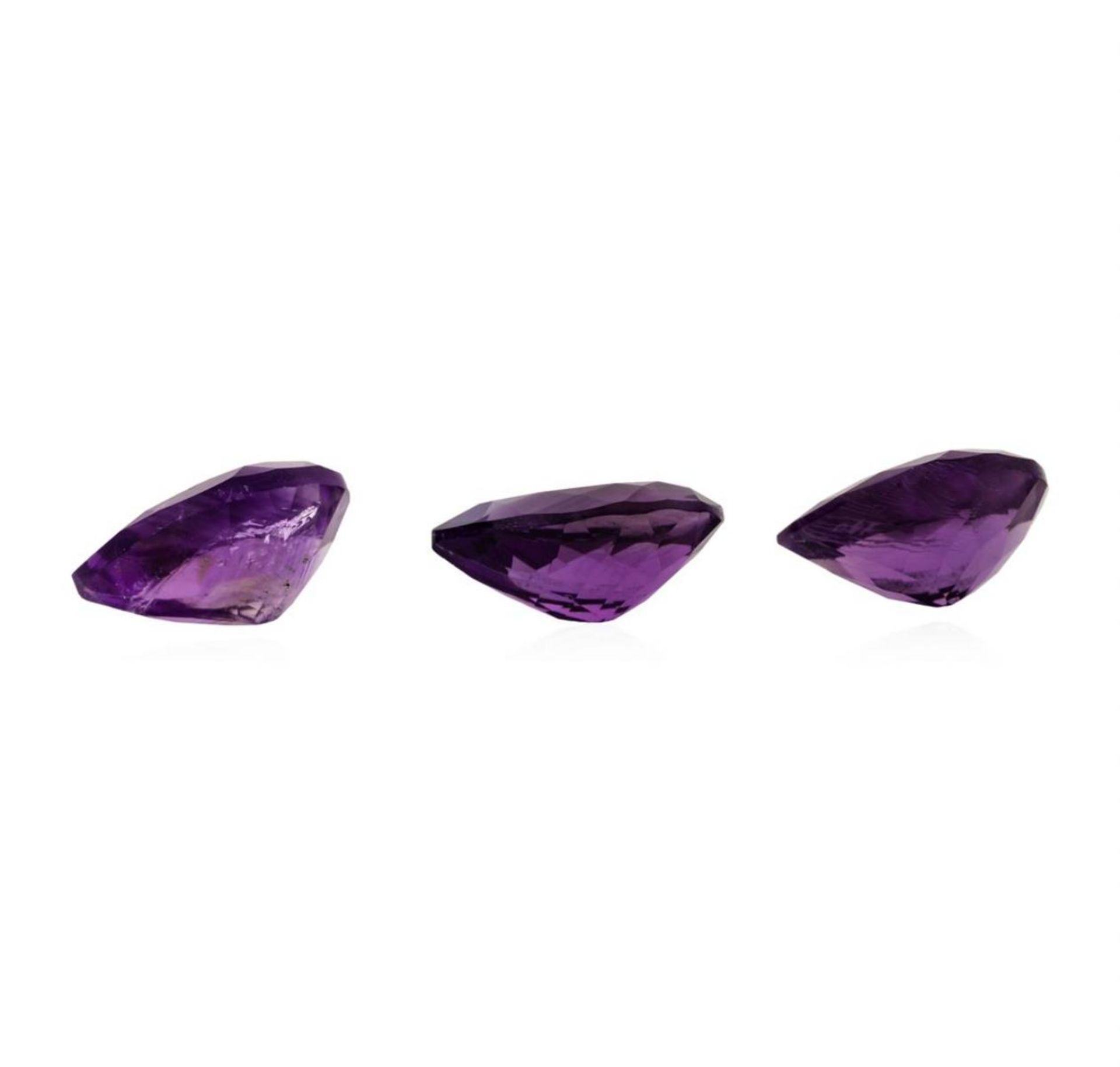 21.14 ctw.Natural Pear Cut Amethyst Parcel of Three - Image 2 of 3