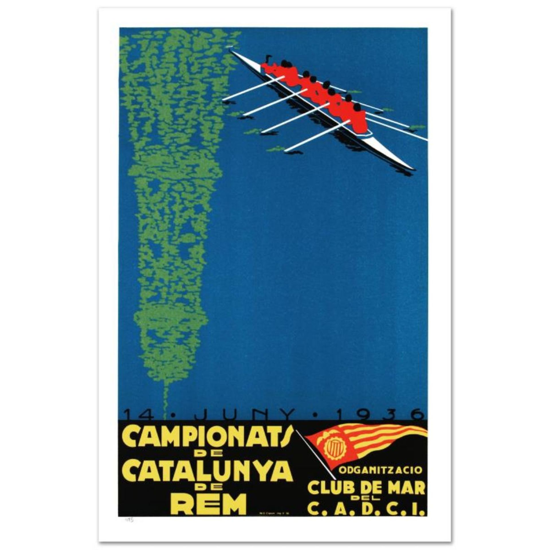 RE Society, "Campionats de Catalunya" Hand Pulled Lithograph, Image Originally b