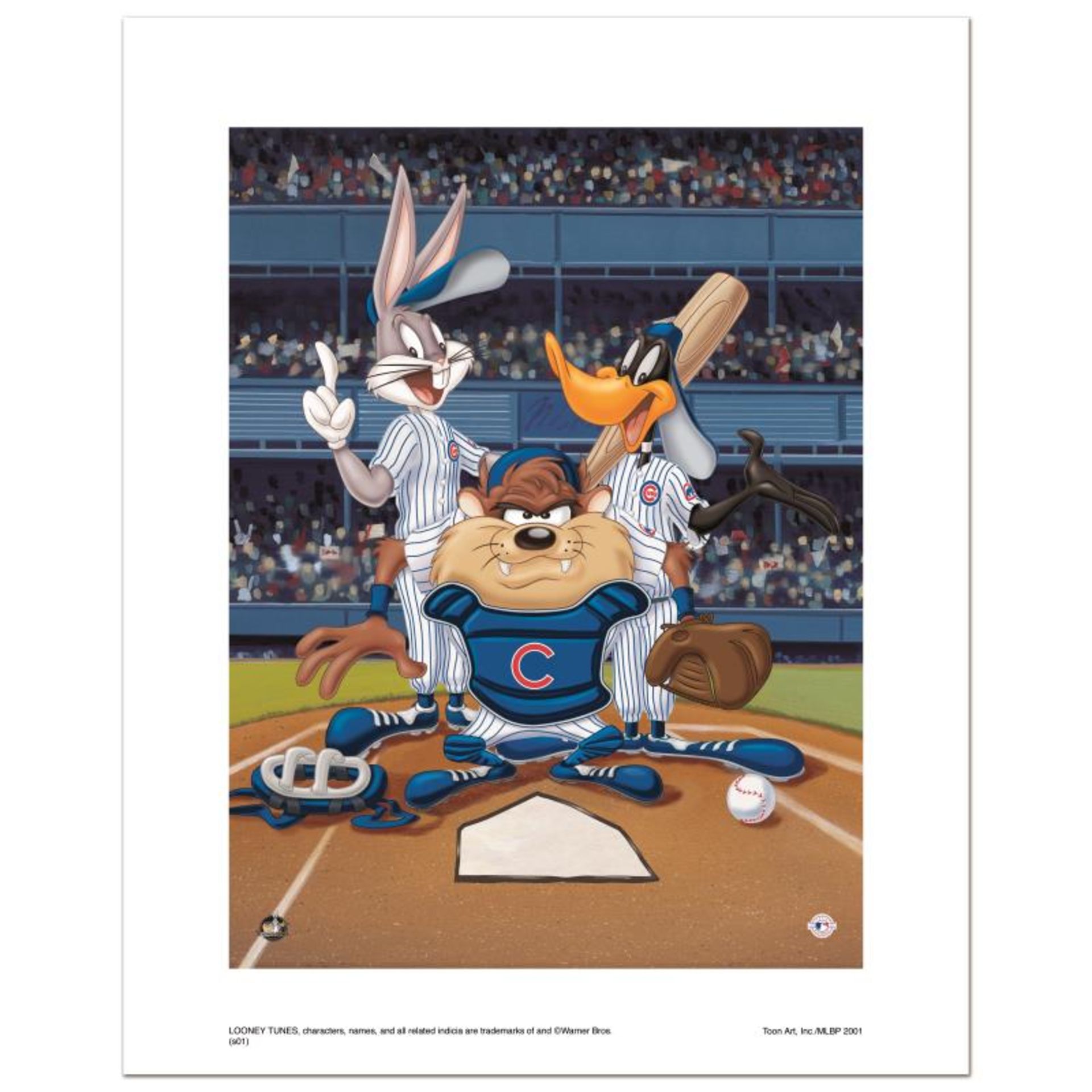 "At the Plate (Cubs)" Numbered Limited Edition Giclee from Warner Bros. with Cer