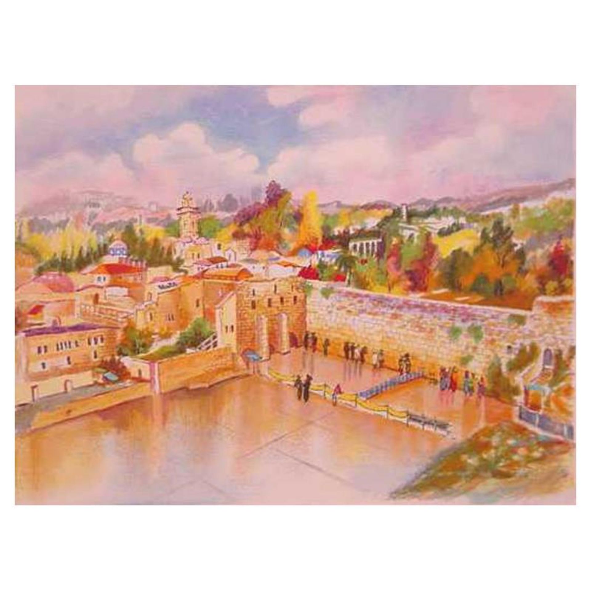 Zina Roitman, "Jerusalem" Hand Signed Limited Edition Serigraph with Letter of A