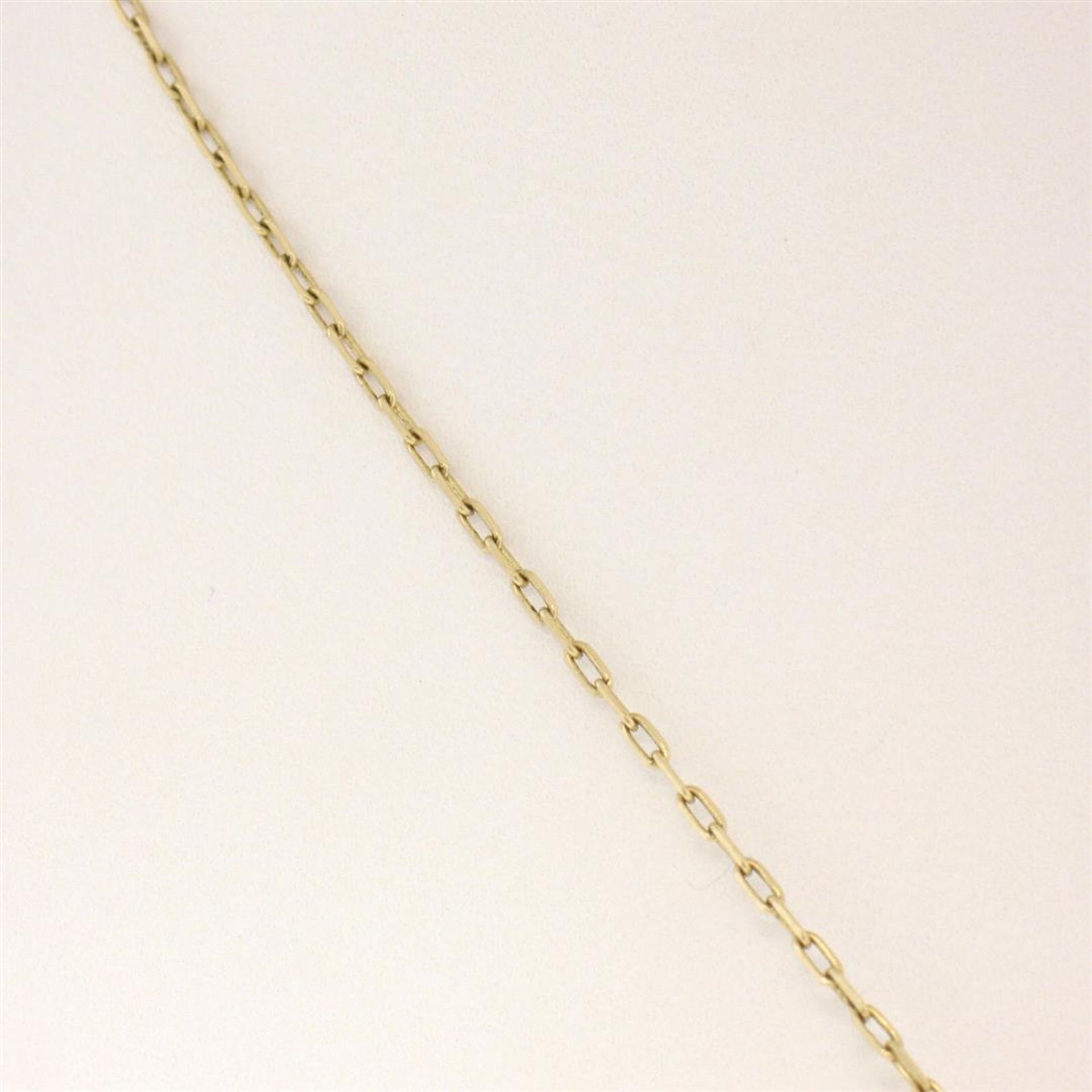 18kt Yellow Gold 10.45mm Pearl and Diamond Solitaire Pendant Necklace - Image 4 of 5