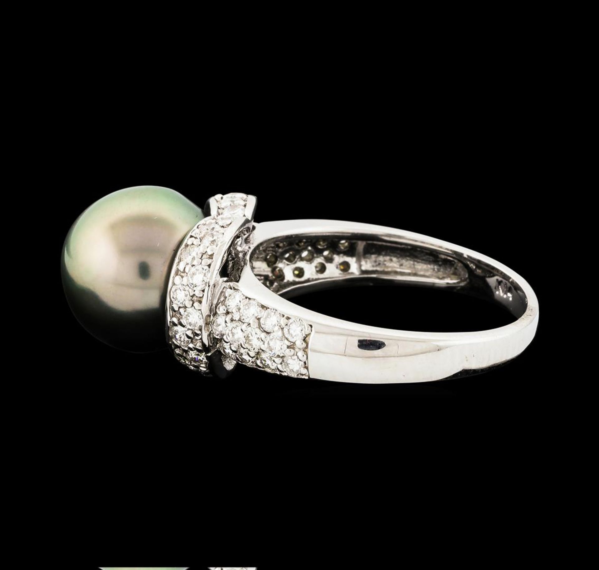 Pearl and Diamond Ring - 14KT White Gold - Image 3 of 4