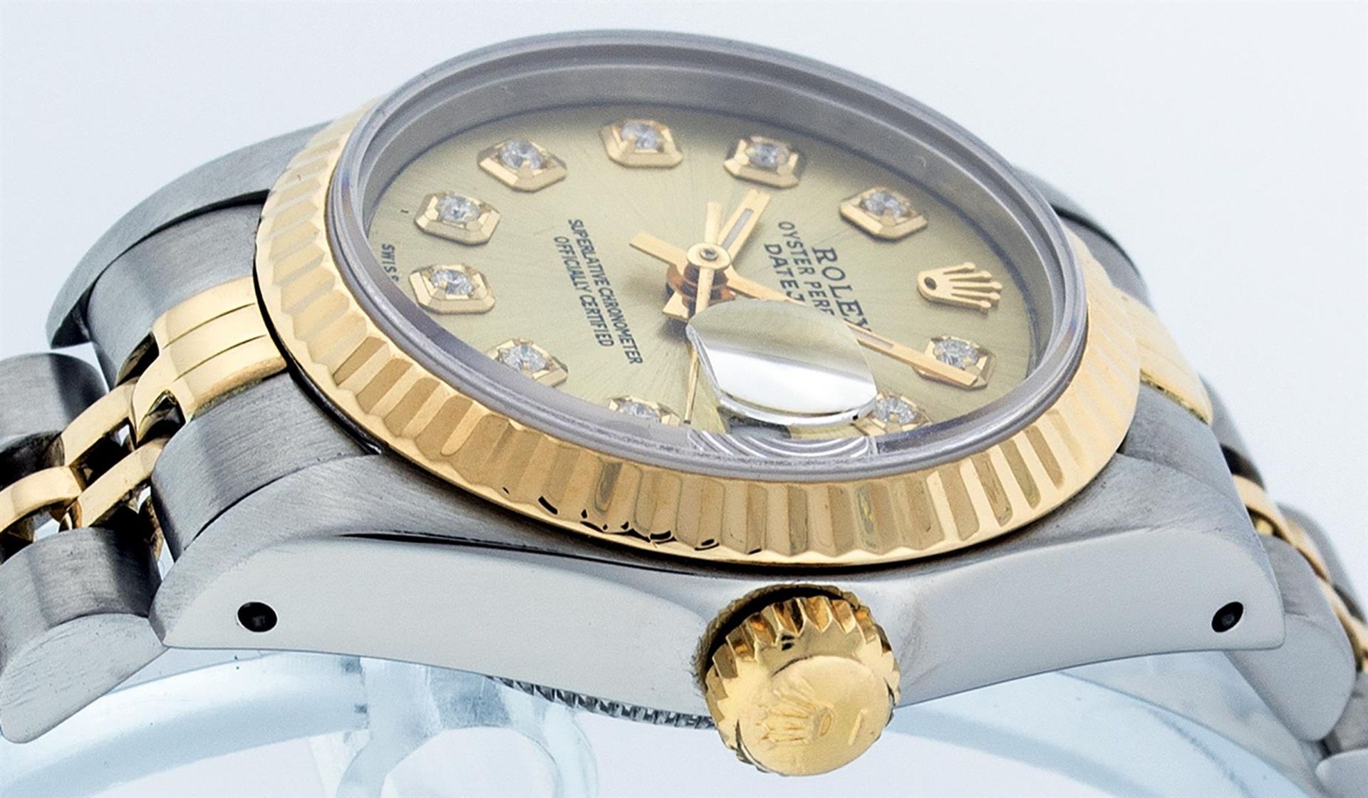 Rolex Ladies 2 Tone Champagne Diamond 26MM Datejust Wristwatch - Image 3 of 9