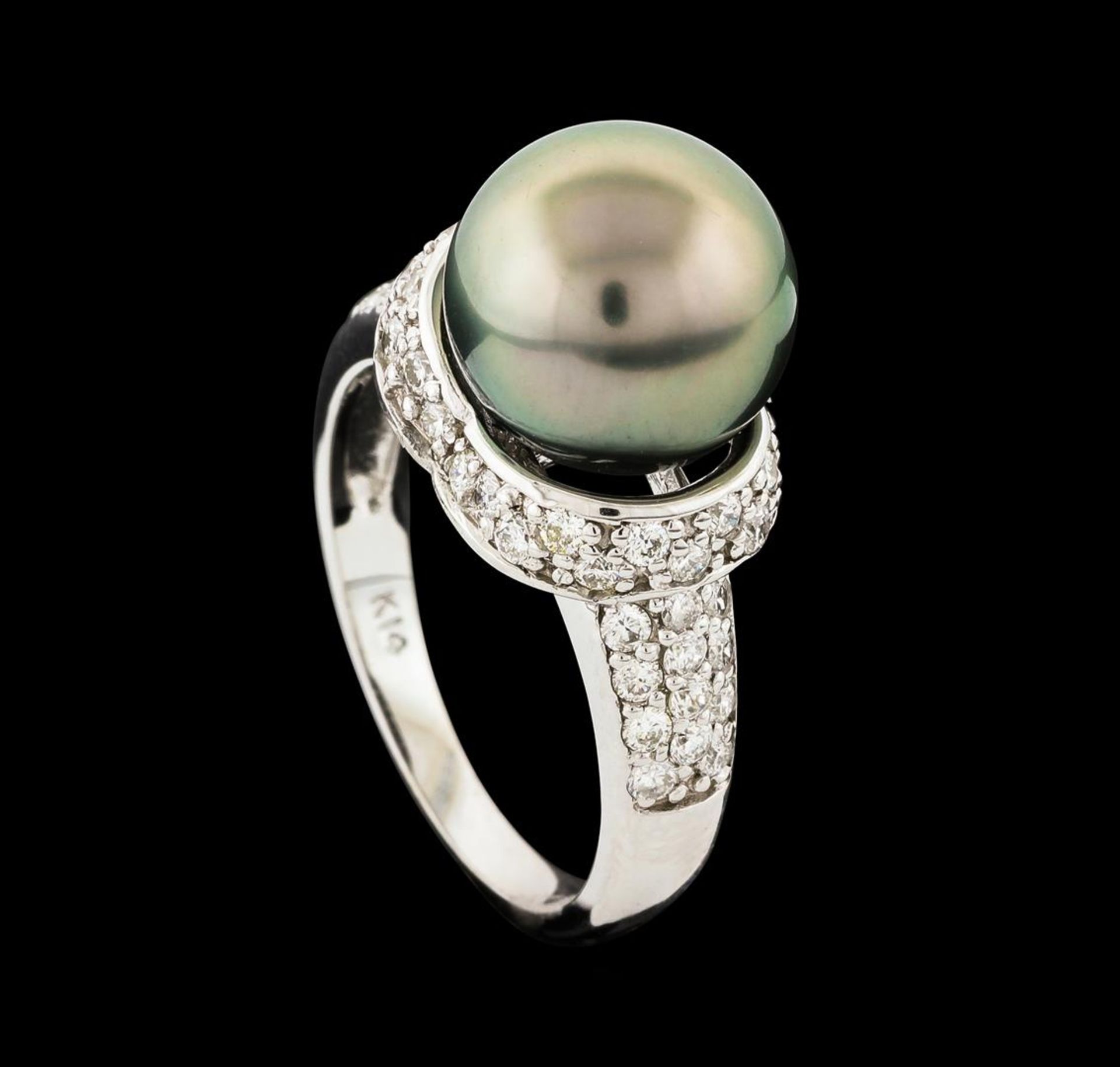 Pearl and Diamond Ring - 14KT White Gold - Image 4 of 4