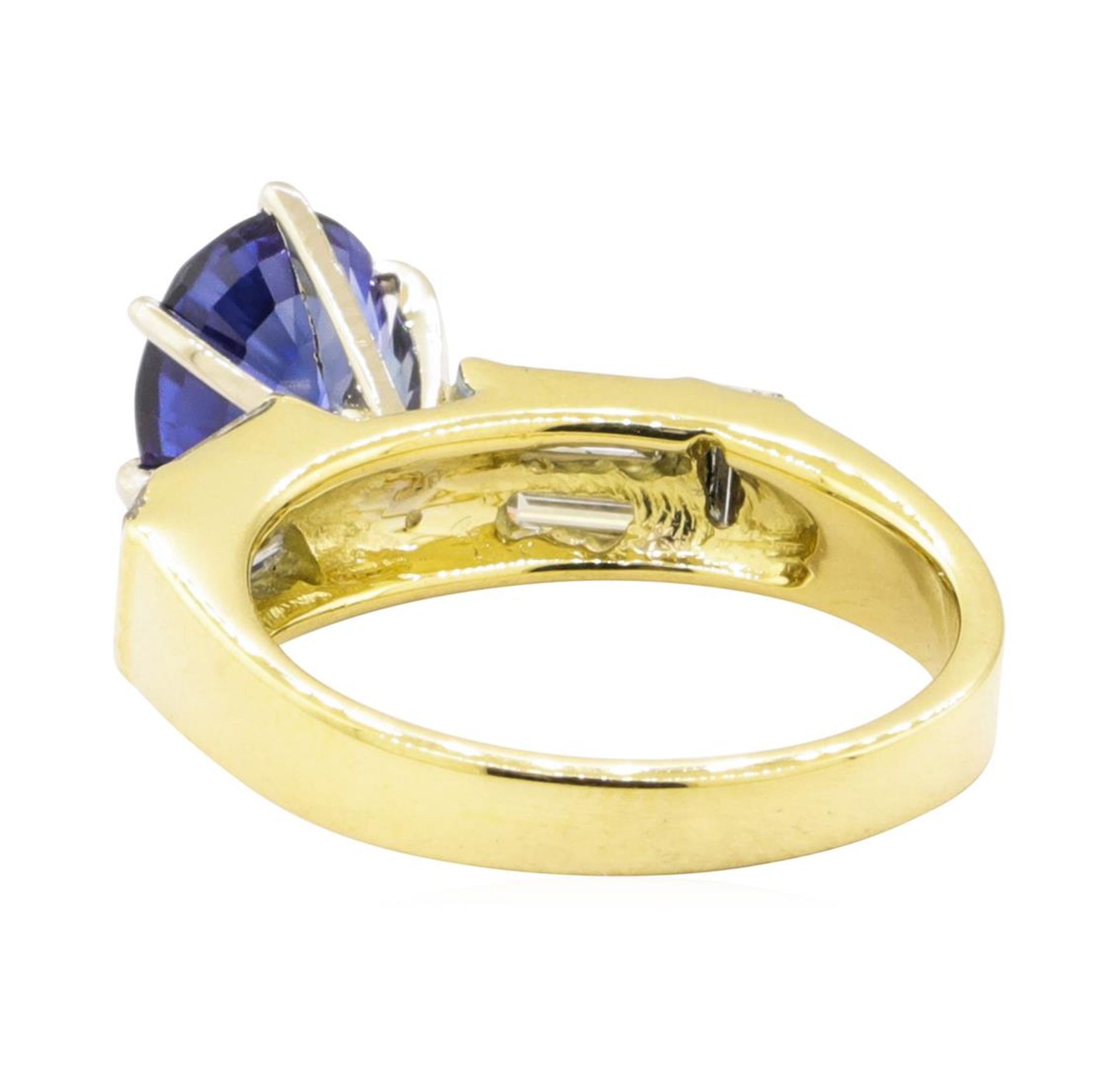 2.93 ctw Blue Sapphire And Diamond With Elevated Shoulders - 18KT Yellow Gold - Image 3 of 5