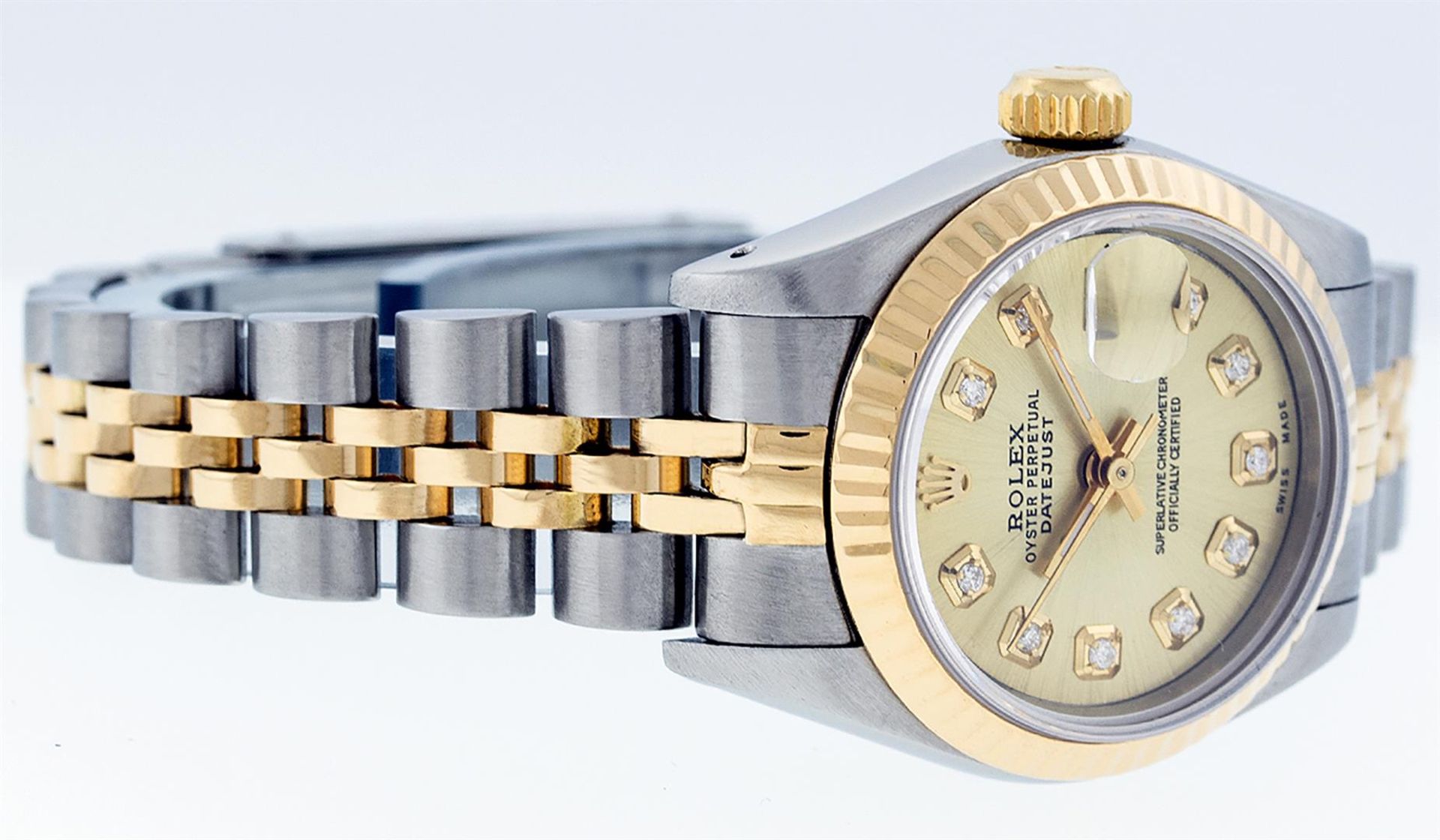 Rolex Ladies 2 Tone Champagne Diamond 26MM Datejust Wristwatch - Image 5 of 9