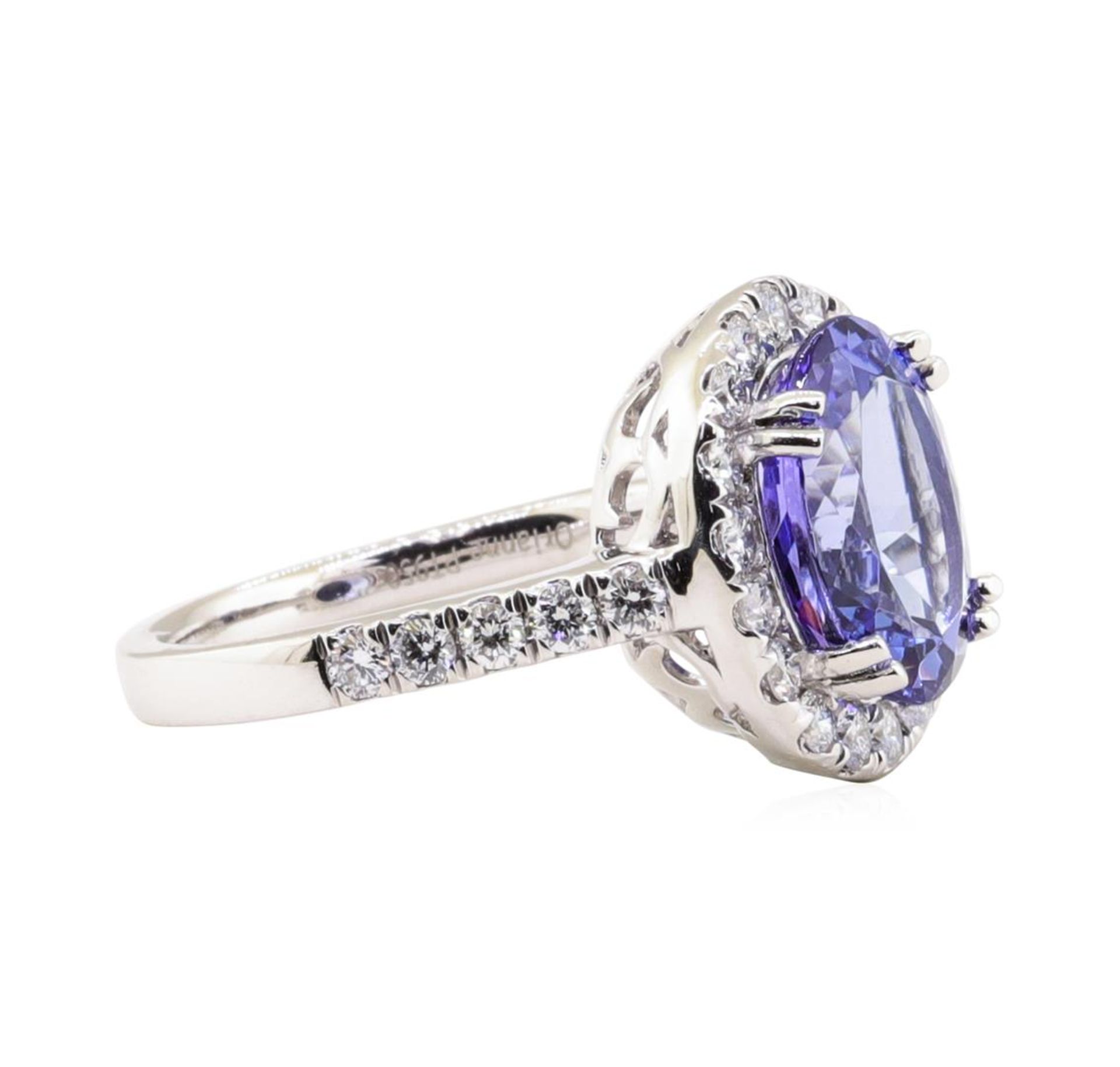 4.46 ctw Tanzanite and Diamond Ring - Platinum - Image 2 of 5