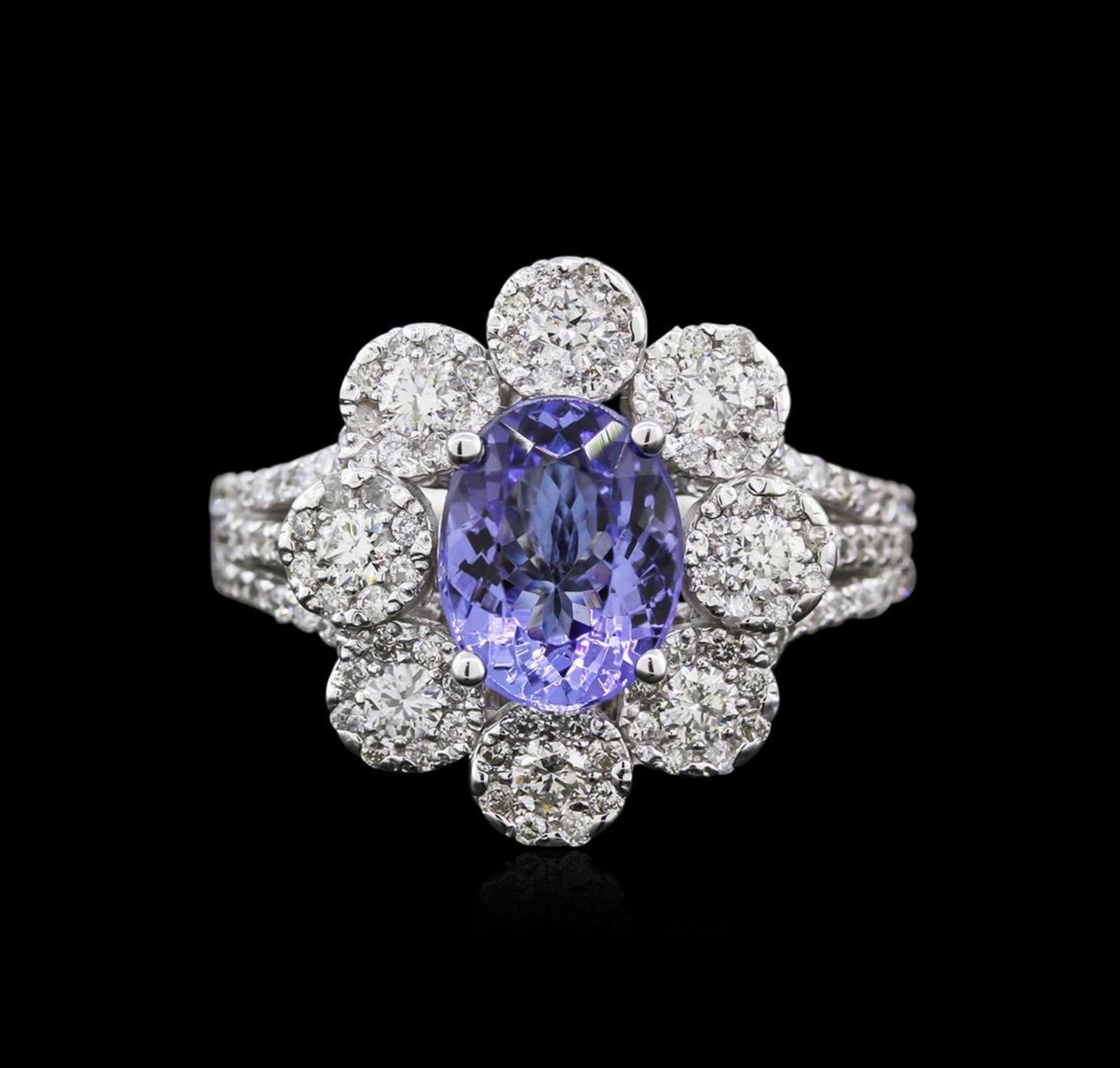 14KT White Gold 2.00 ctw Tanzanite and Diamond Ring - Image 2 of 4