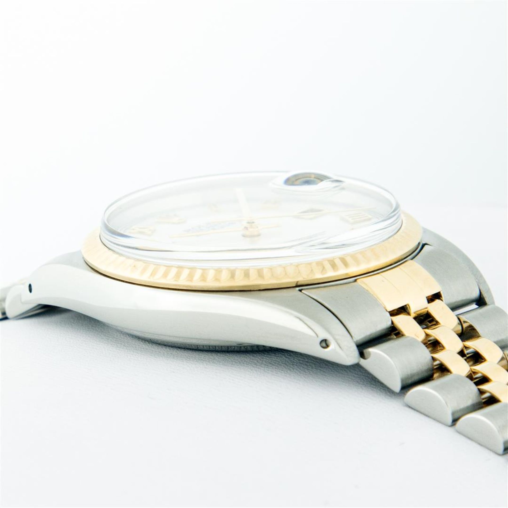 Rolex Mens 2 Tone Mother Of Pearl Roman Datejust Wristwatch - Image 2 of 9