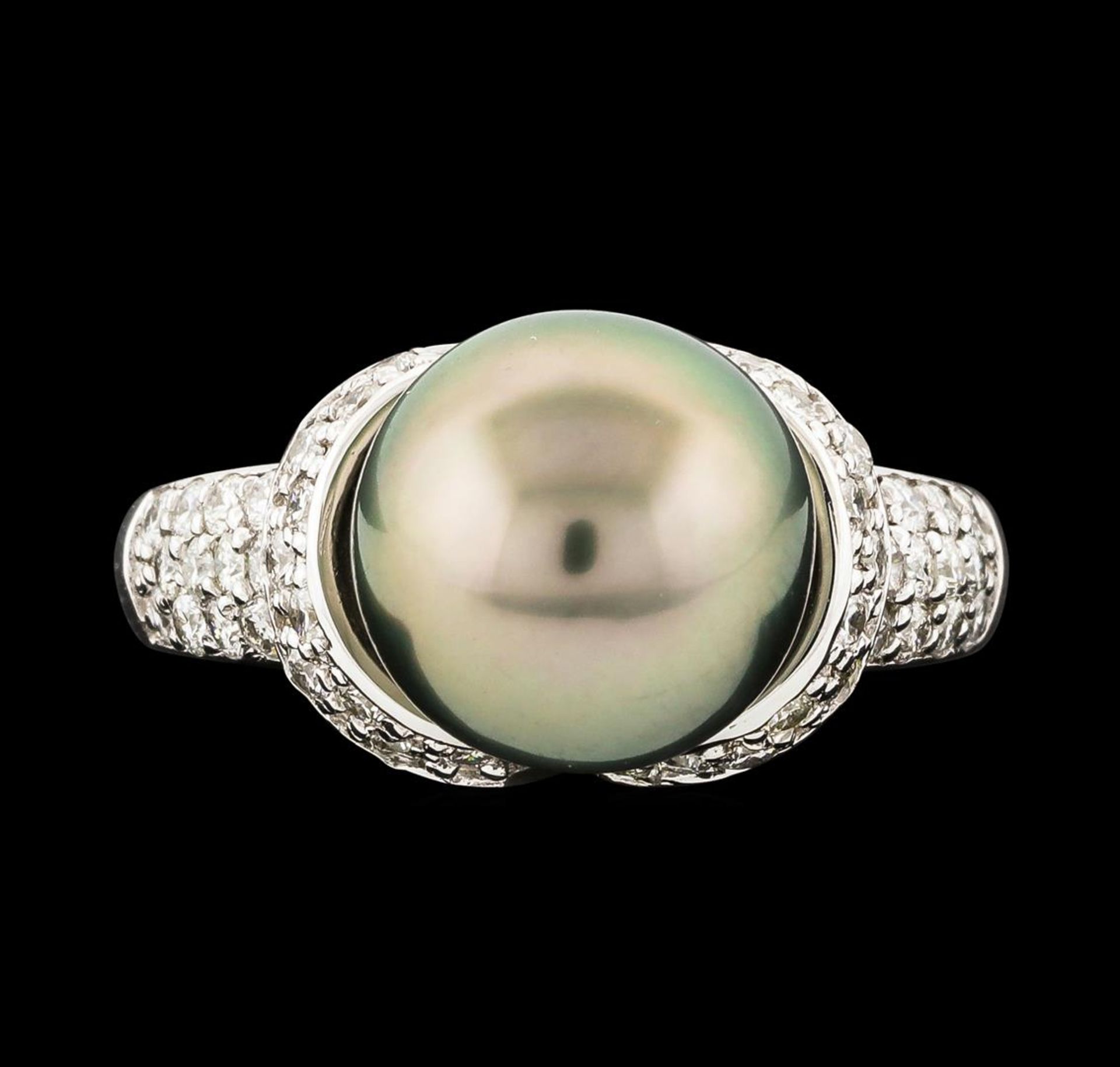 Pearl and Diamond Ring - 14KT White Gold - Image 2 of 4