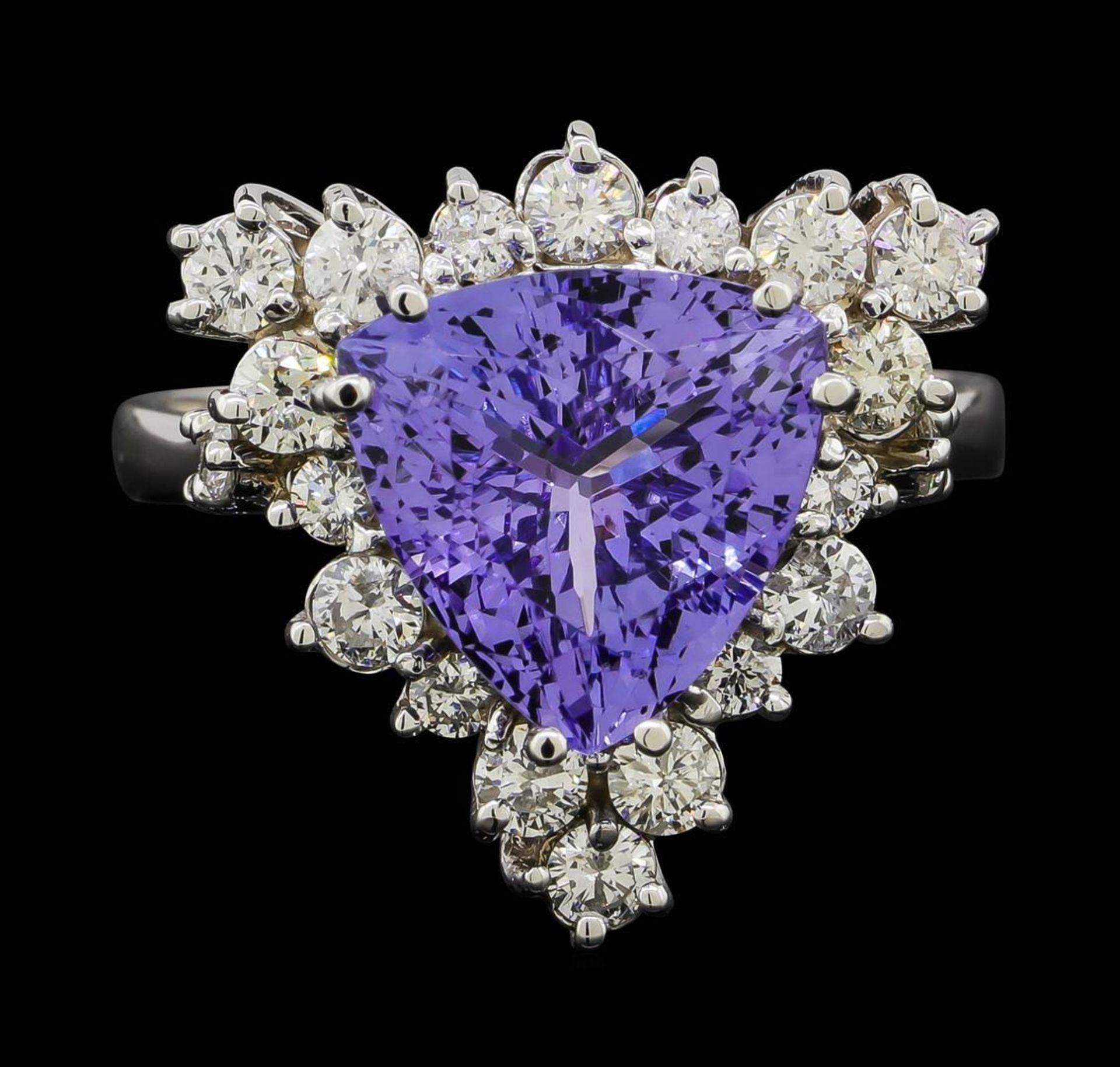 4.17 ctw Tanzanite and Diamond Ring - 14KT White Gold - Image 2 of 5