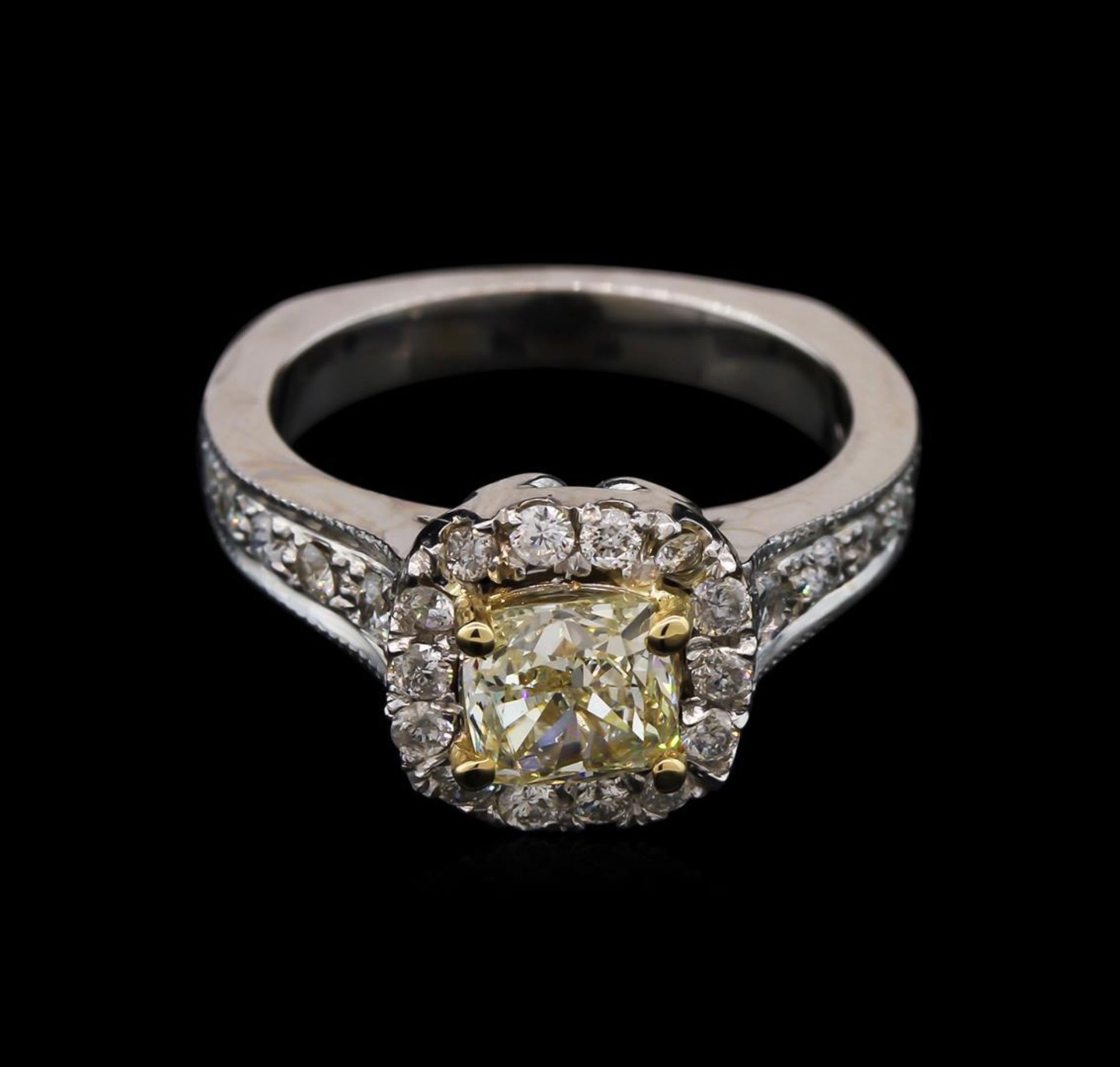 1.71 ctw Light Yellow Diamond Ring - 14KT White Gold - Image 2 of 3
