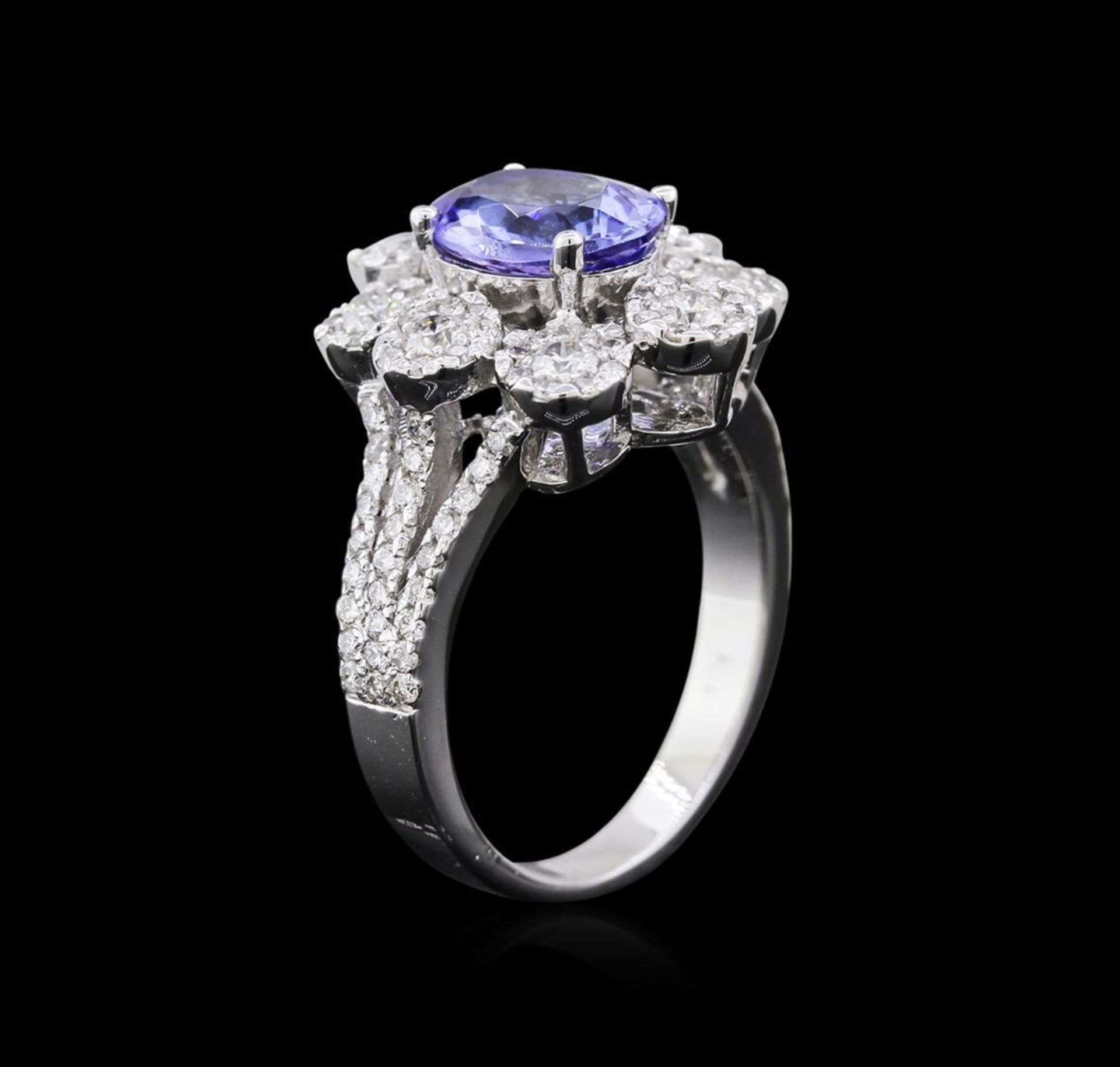 14KT White Gold 2.00 ctw Tanzanite and Diamond Ring - Image 3 of 4