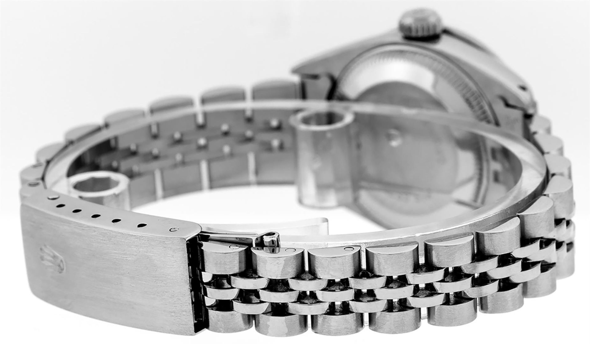 Rolex Ladies Stainless Steel Black Diamond & Sapphire Datejust Wristwatch 26MM - Image 5 of 9
