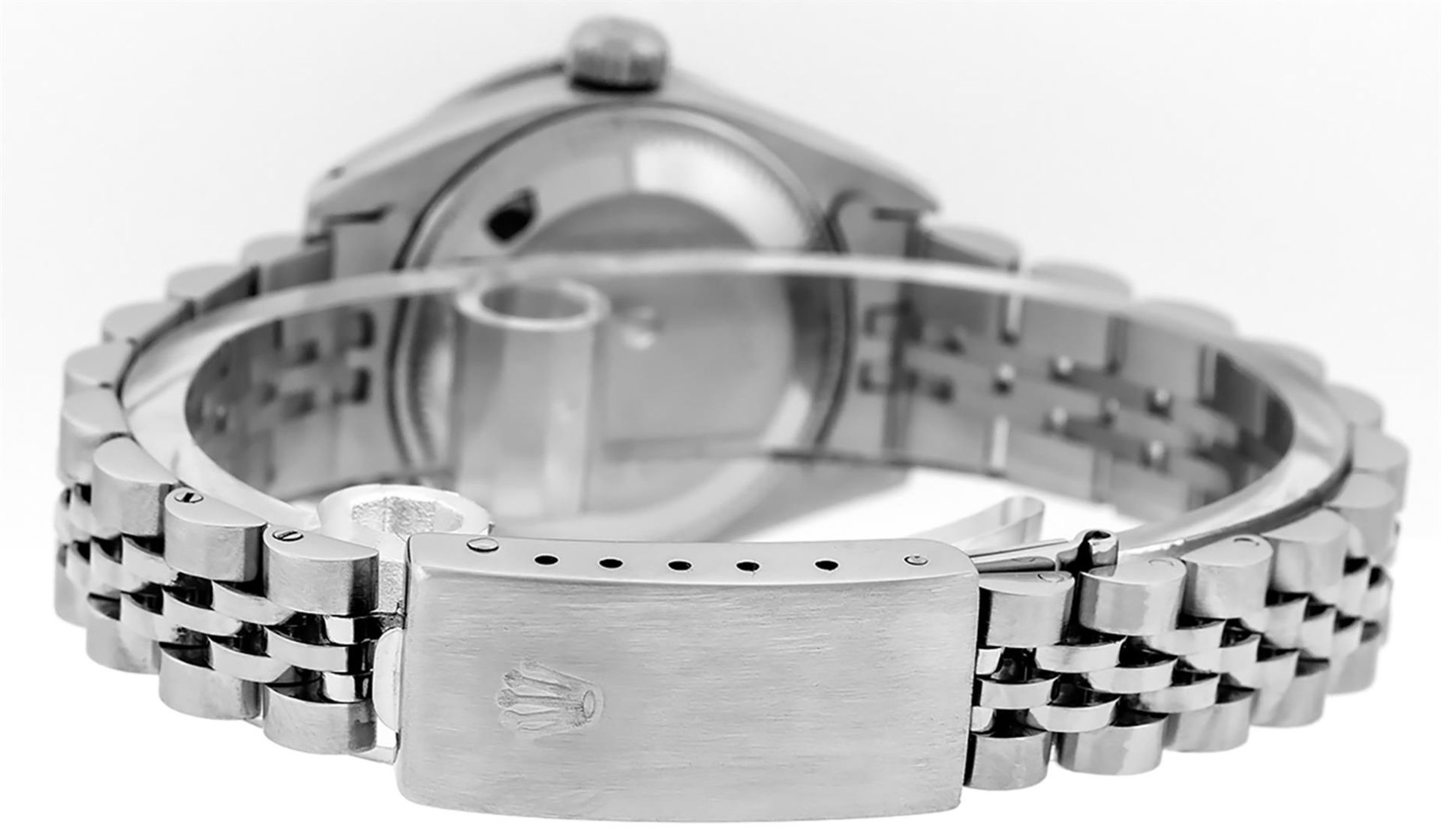Rolex Ladies Stainless Steel Black Diamond & Sapphire Datejust Wristwatch 26MM - Image 7 of 9