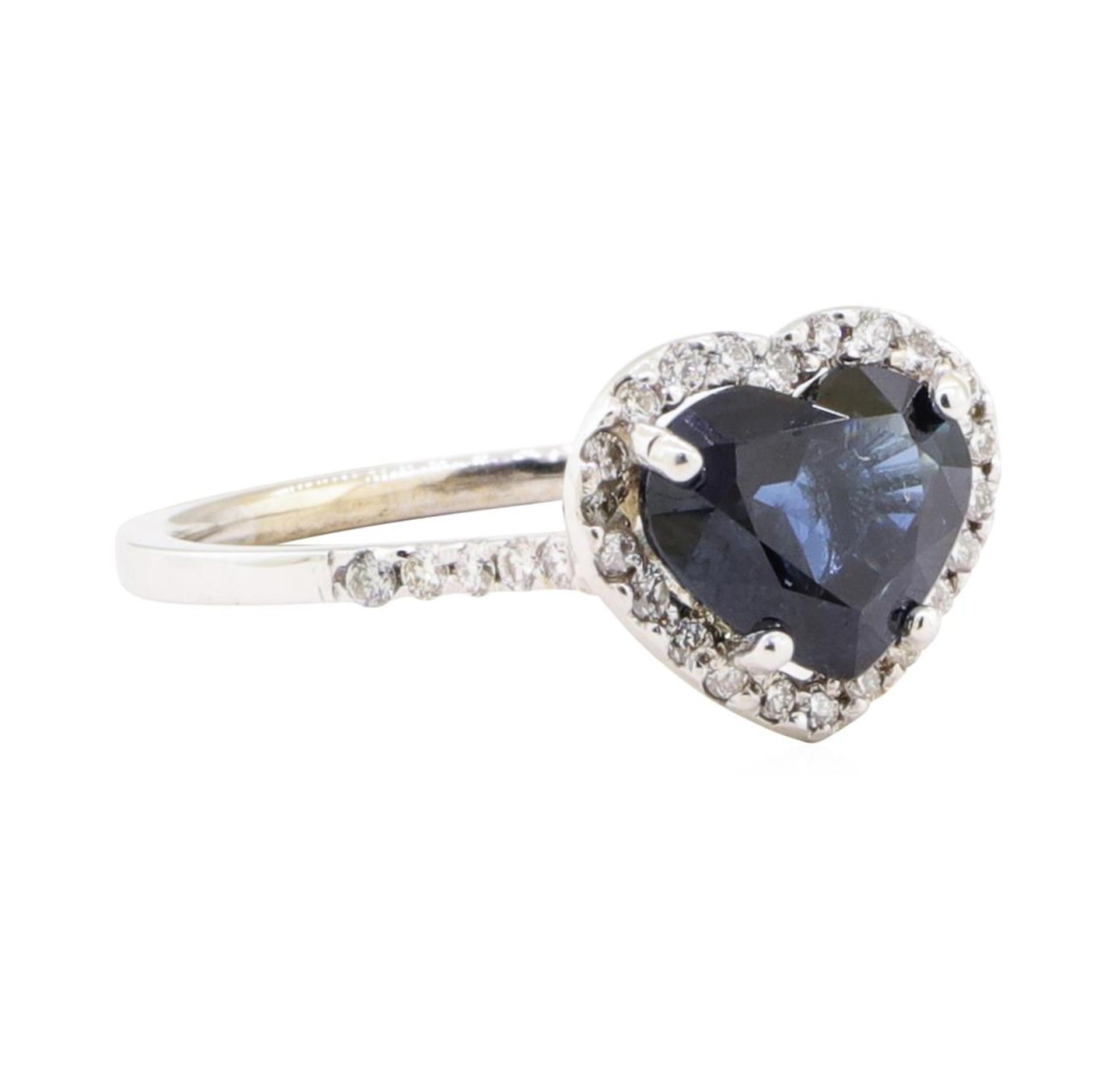 2.66 ctw Sapphire And Diamond Ring - 18KT White Gold