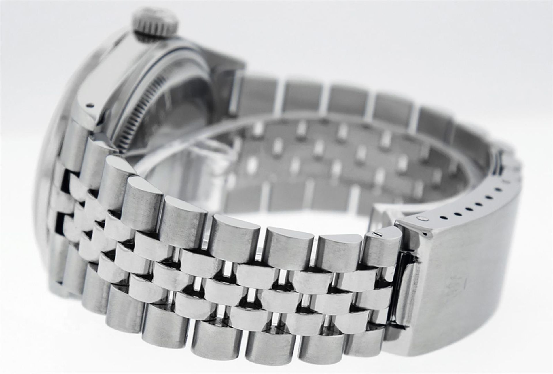 Rolex Mens Stainless Steel Green Vignette Diamond Datejust Wristwatch - Image 6 of 9