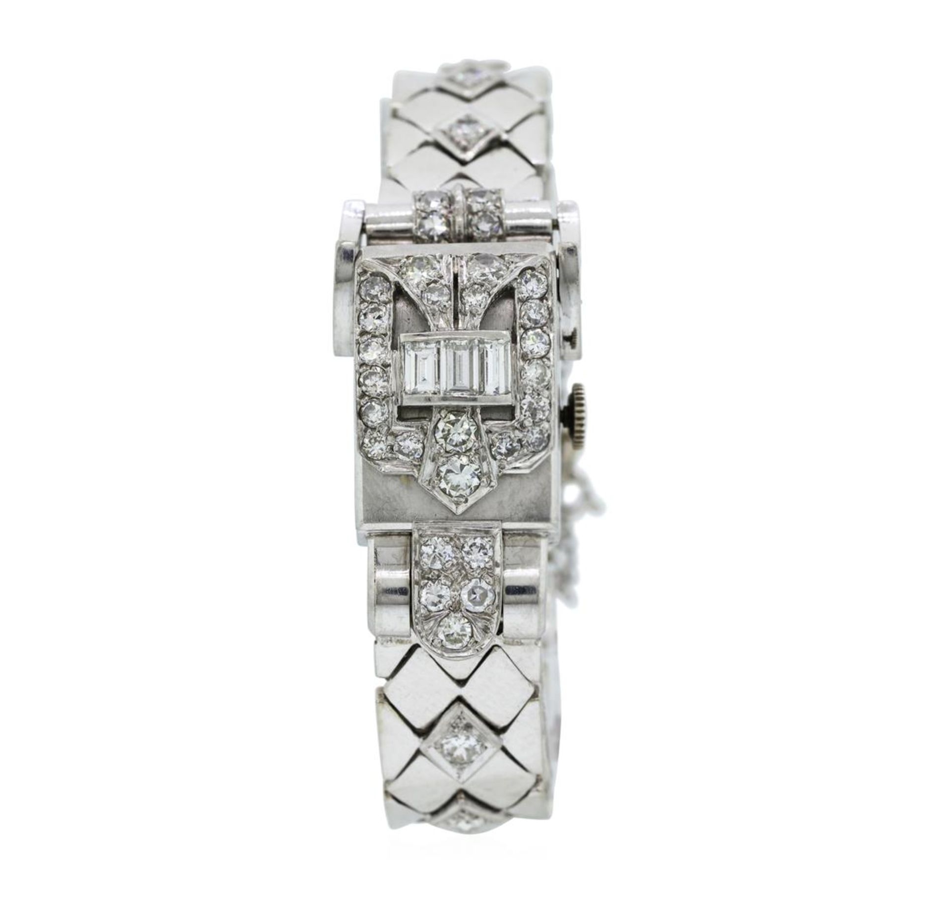 Longines Lady's Bracelet Watch - Platinum and 14KT White Gold - Image 2 of 5