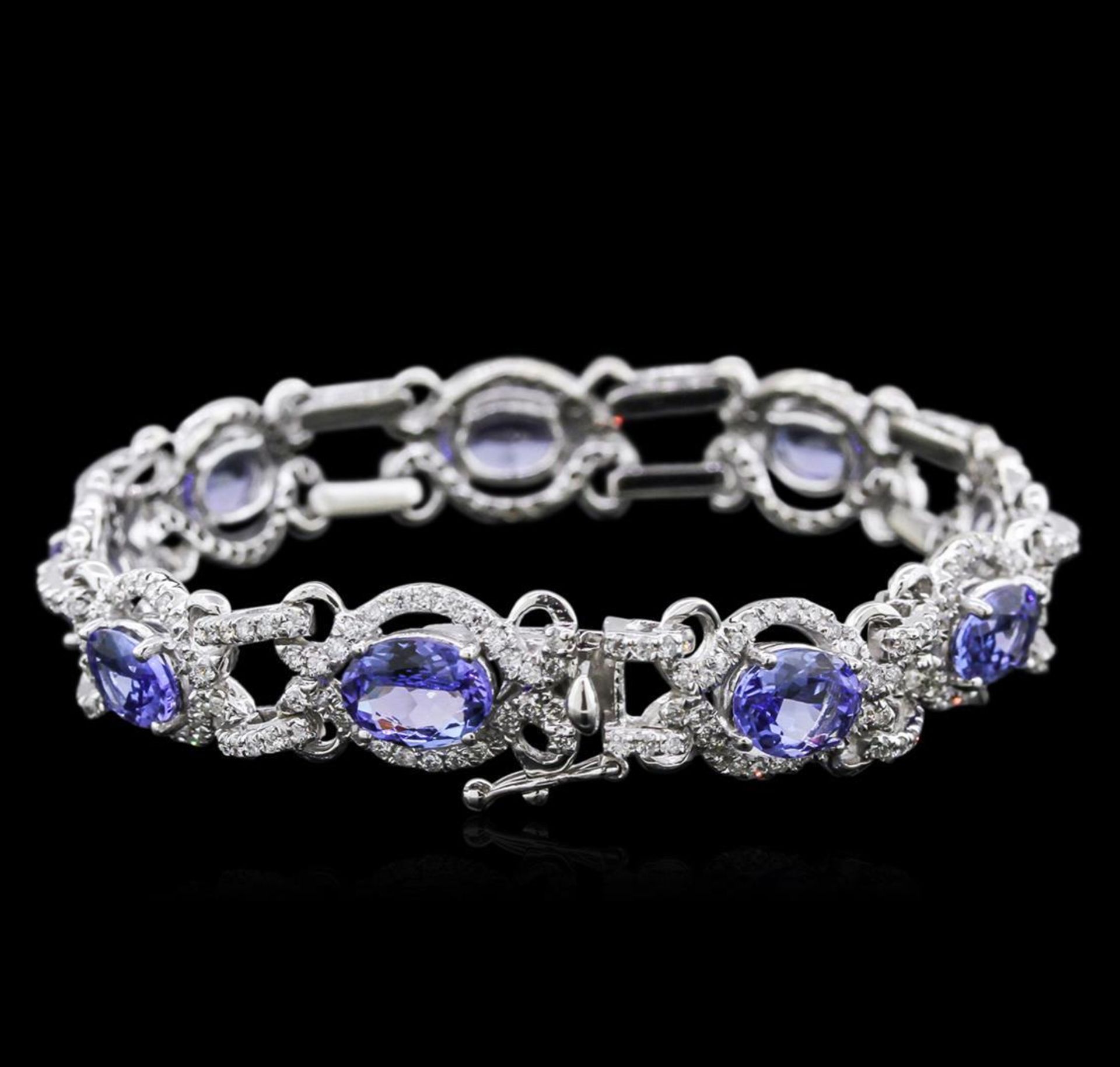 14KT White Gold 9.85 ctw Tanzanite and Diamond Bracelet - Image 2 of 4