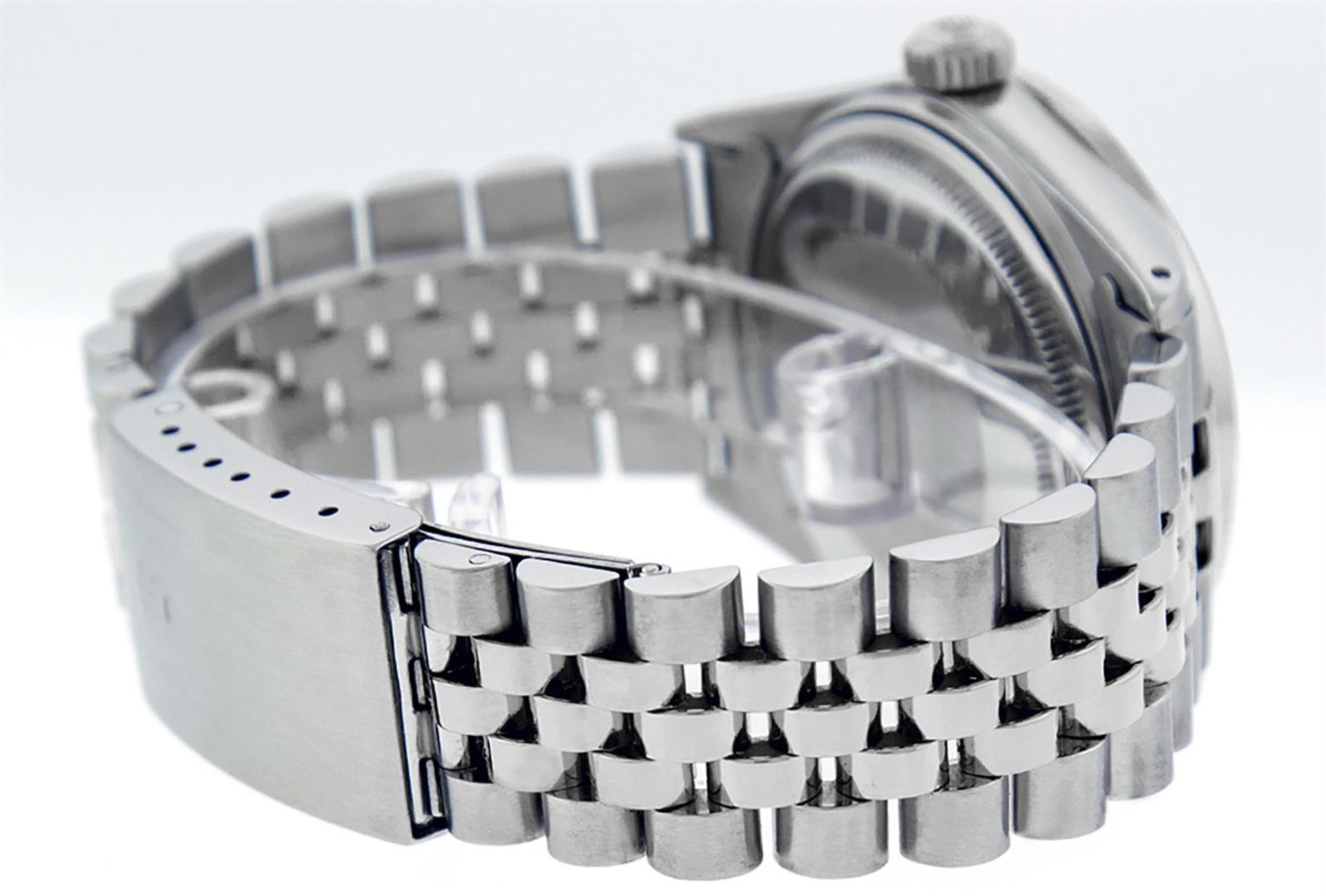Rolex Mens Stainless Steel Green Vignette Diamond Datejust Wristwatch - Image 4 of 9
