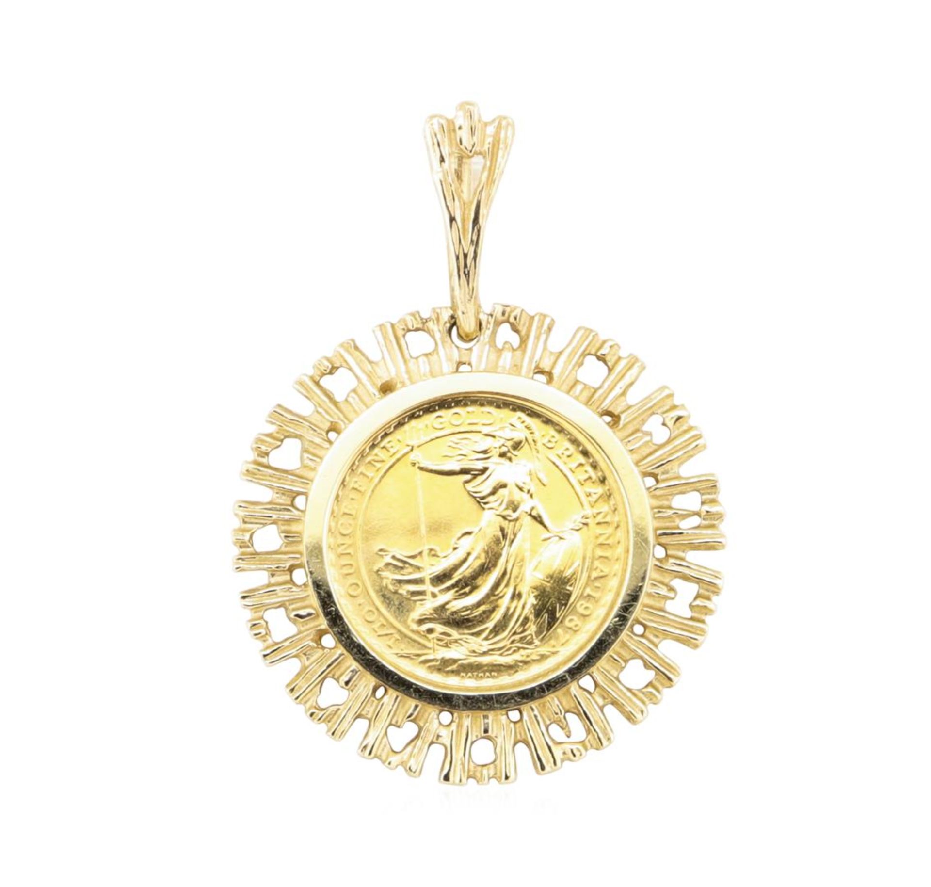 1/10th British Sovereign Coin Pendant - 14KT - 24KT Yellow Gold - Image 2 of 2