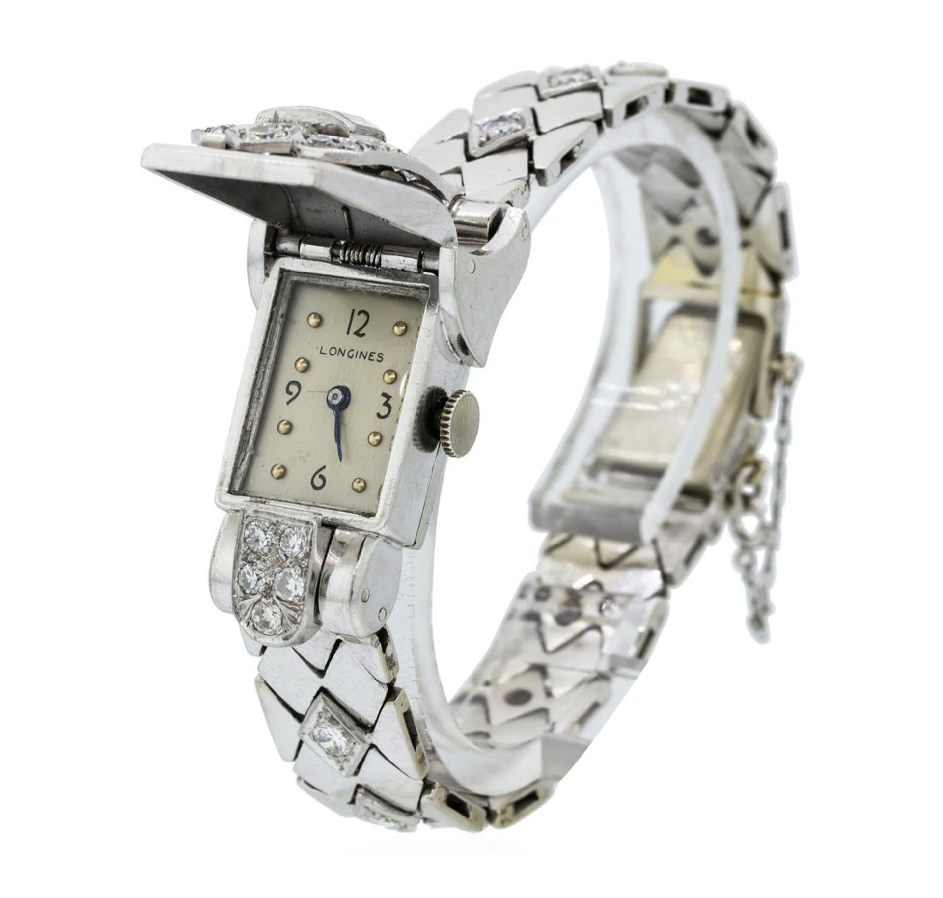 Longines Lady's Bracelet Watch - Platinum and 14KT White Gold - Image 3 of 5