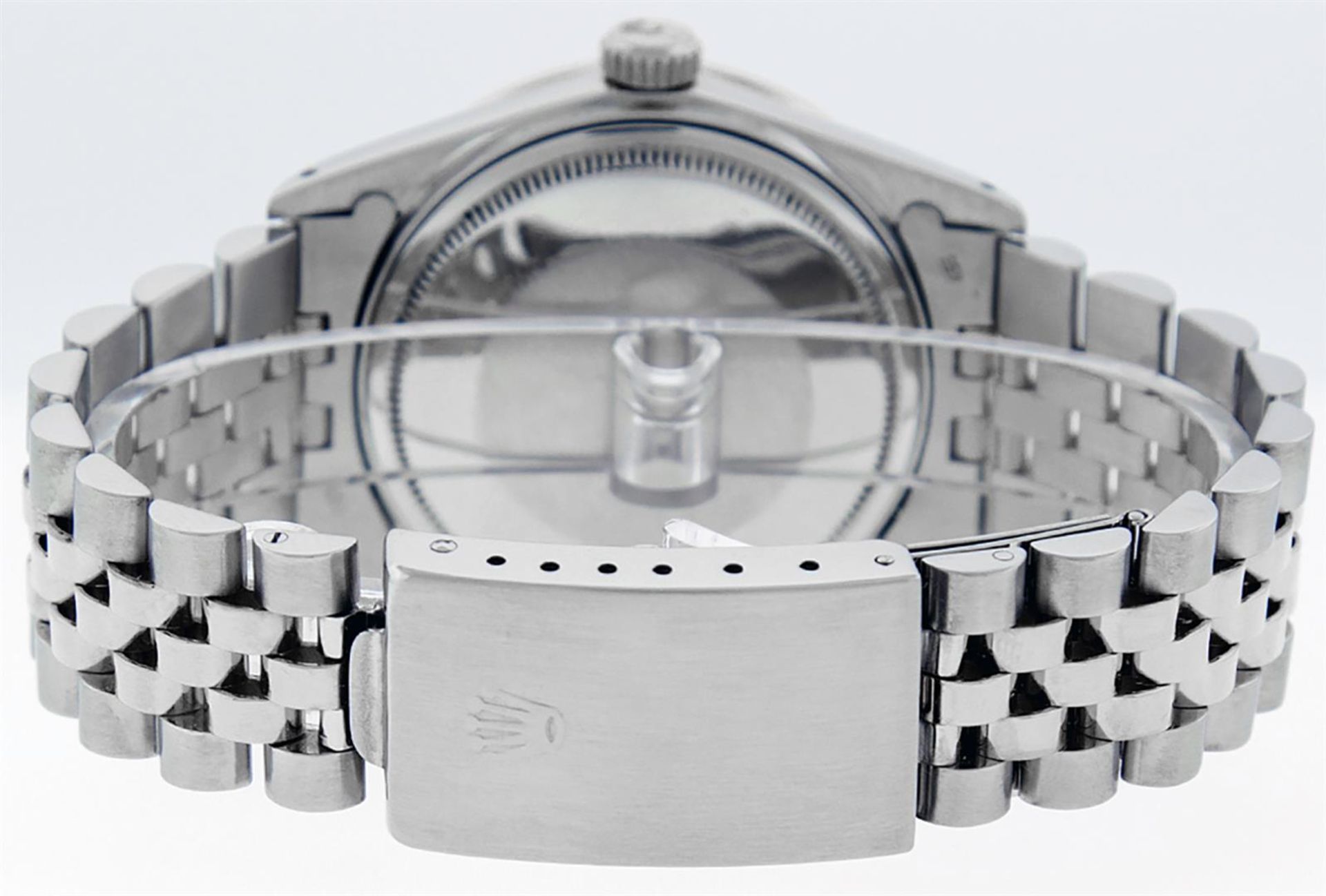 Rolex Mens Stainless Steel Green Vignette Diamond Datejust Wristwatch - Image 5 of 9