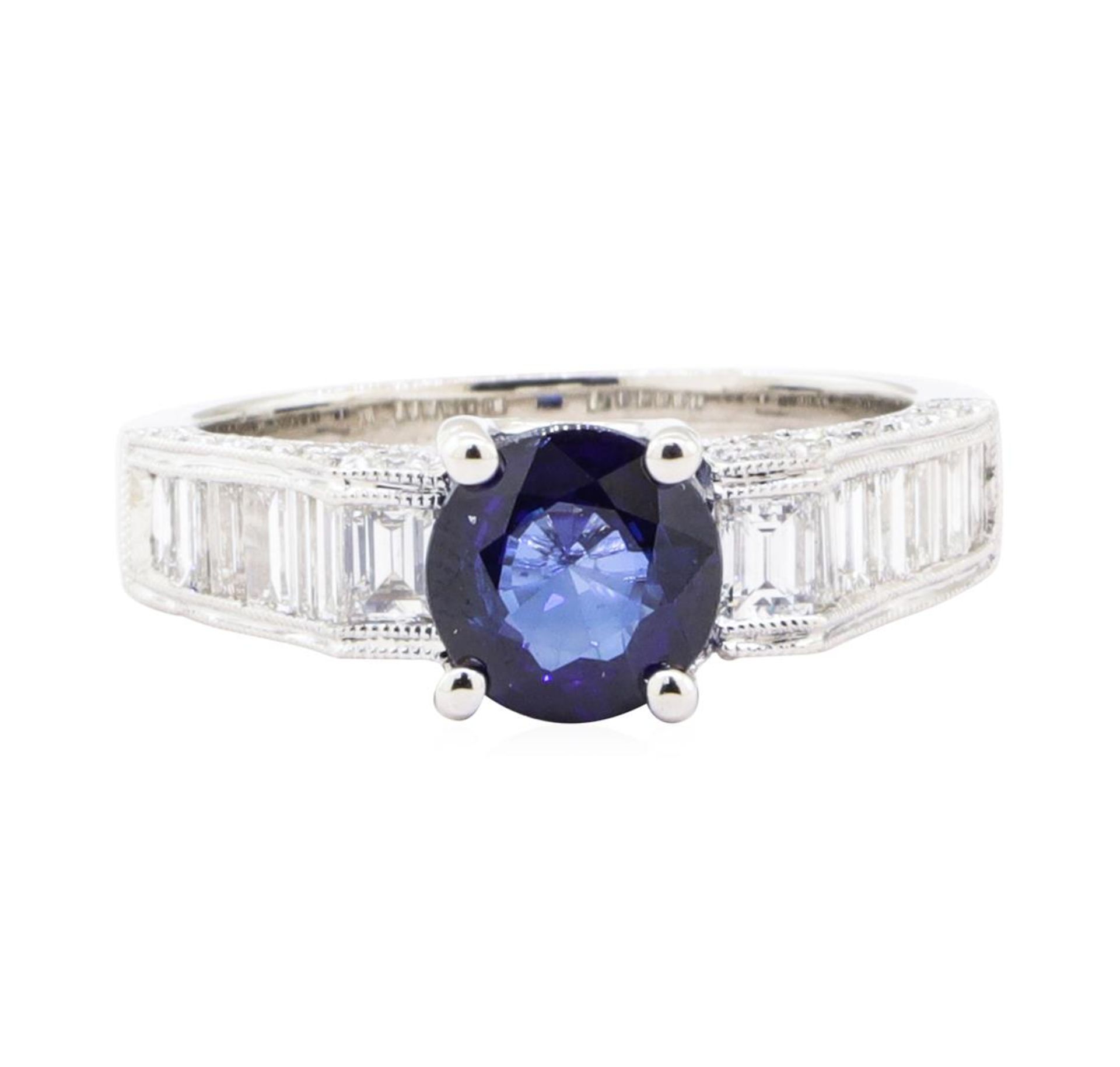 2.60 ctw Sapphire And Diamond Ring - 18KT White Gold - Image 2 of 5