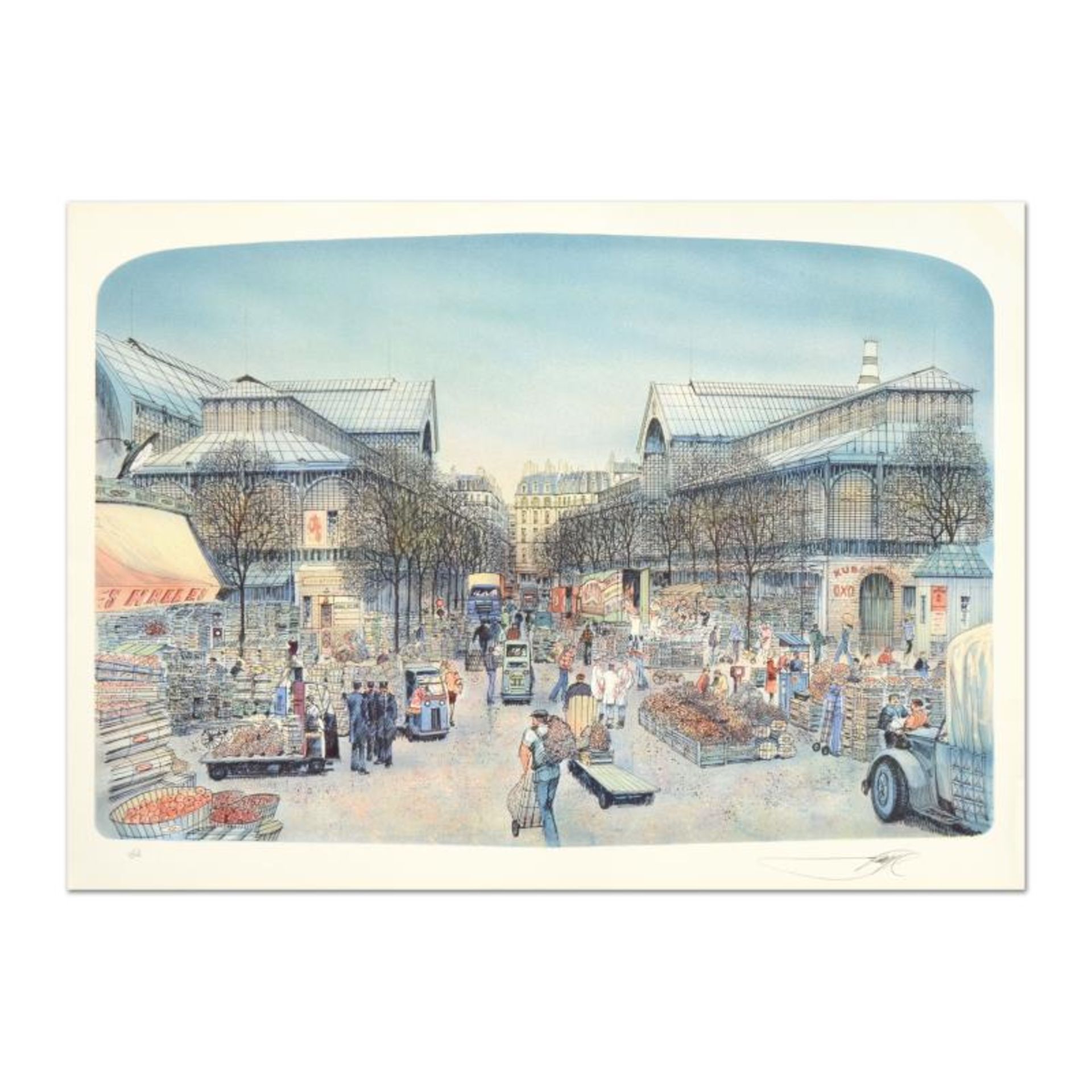 Rolf Rafflewski, "Les Halles" Limited Edition Lithograph, Numbered and Hand Sign