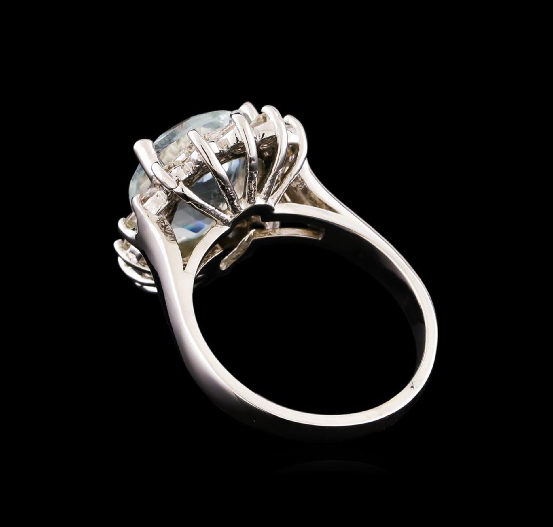4.48 ctw Aquamarine and Diamond Ring - 14KT White Gold - Image 3 of 5