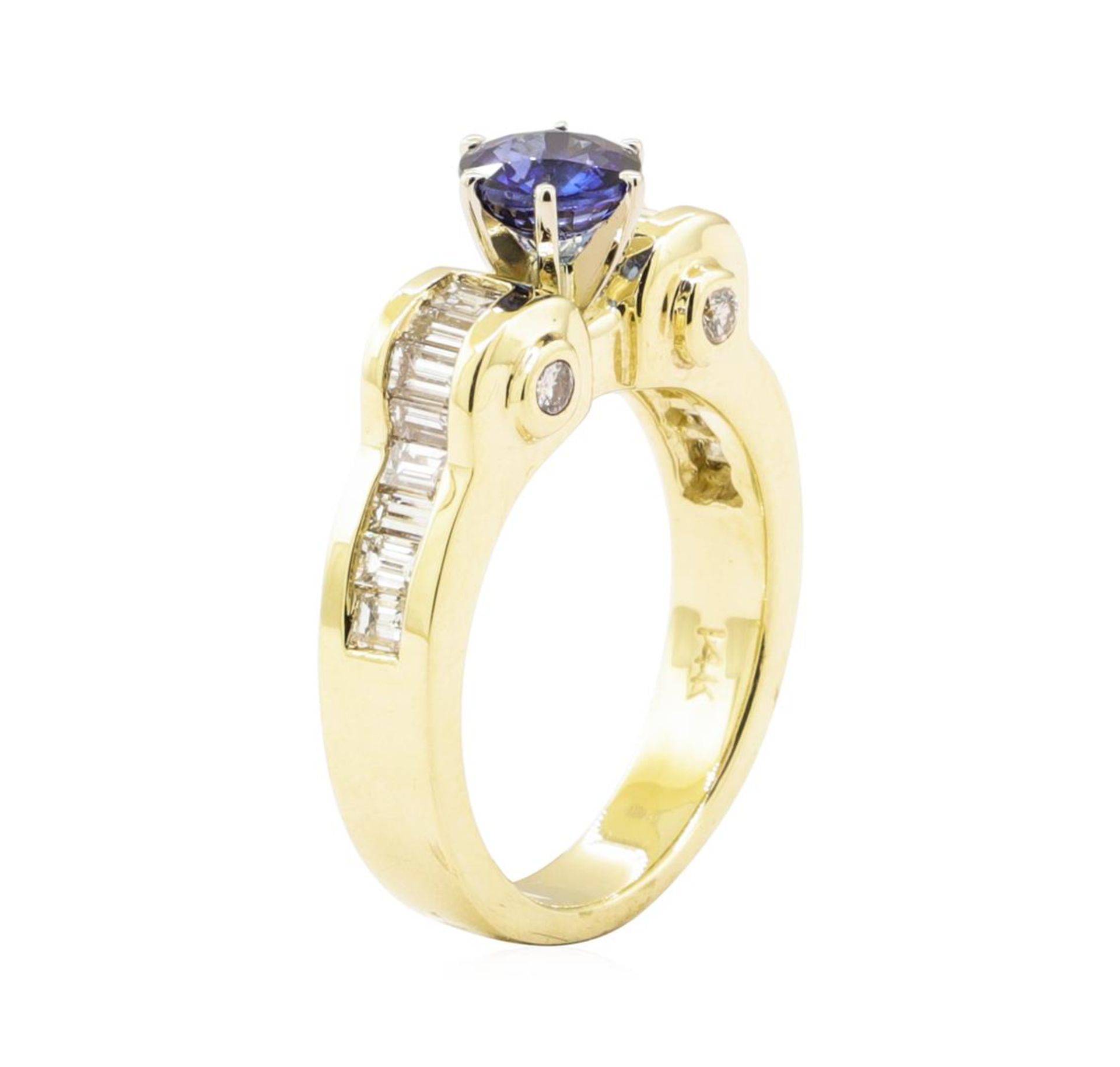 1.89 ctw Blue Sapphire And Diamond Ring - 14KT Yellow Gold - Image 4 of 5