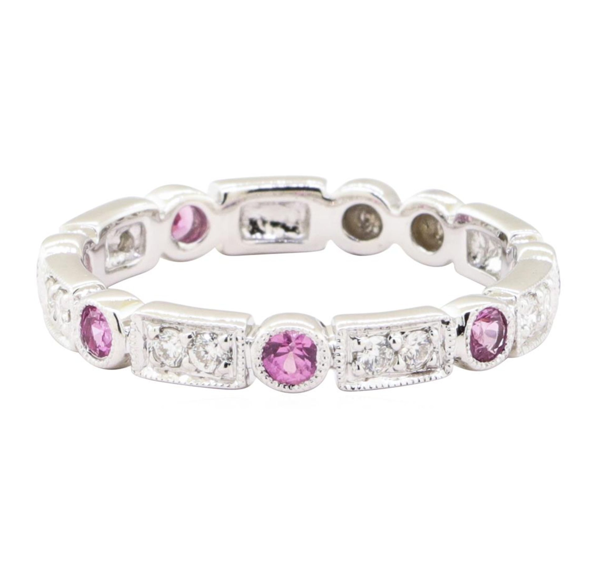 0.55 ctw Pink Sapphire and Diamond Ring - 14KT White Gold - Image 2 of 4