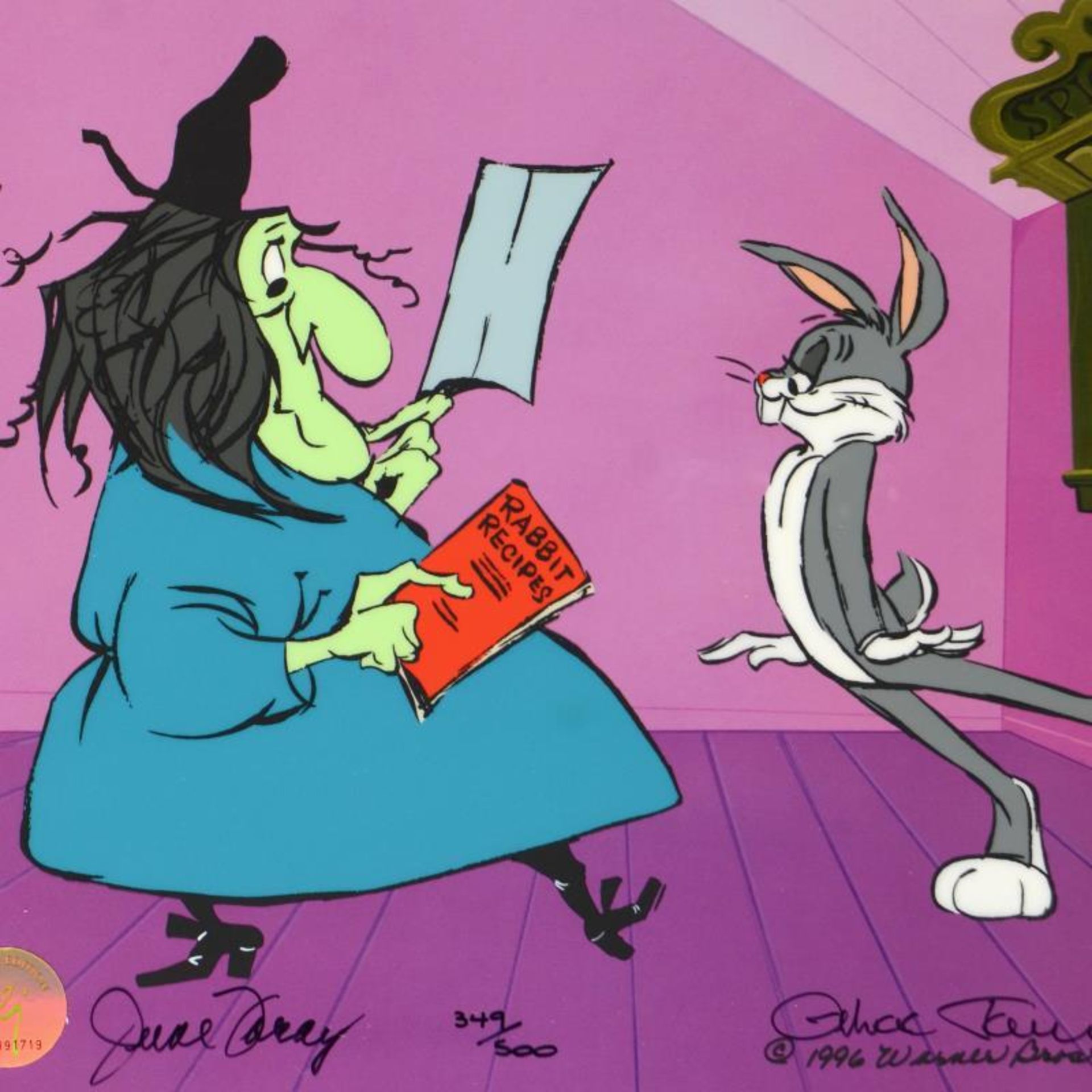 Chuck Jones "Rabbit Recipes" Hand Signed, Hand Painted Limited Edition Sericel. - Image 2 of 2