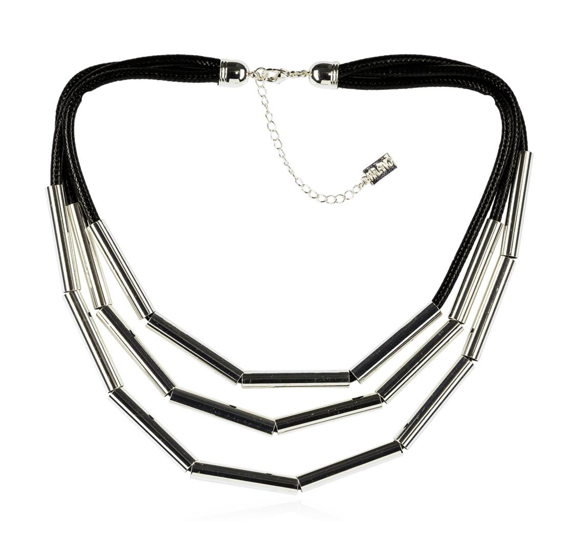 Strand Cord Necklace - Rhodium Plated - Image 2 of 2