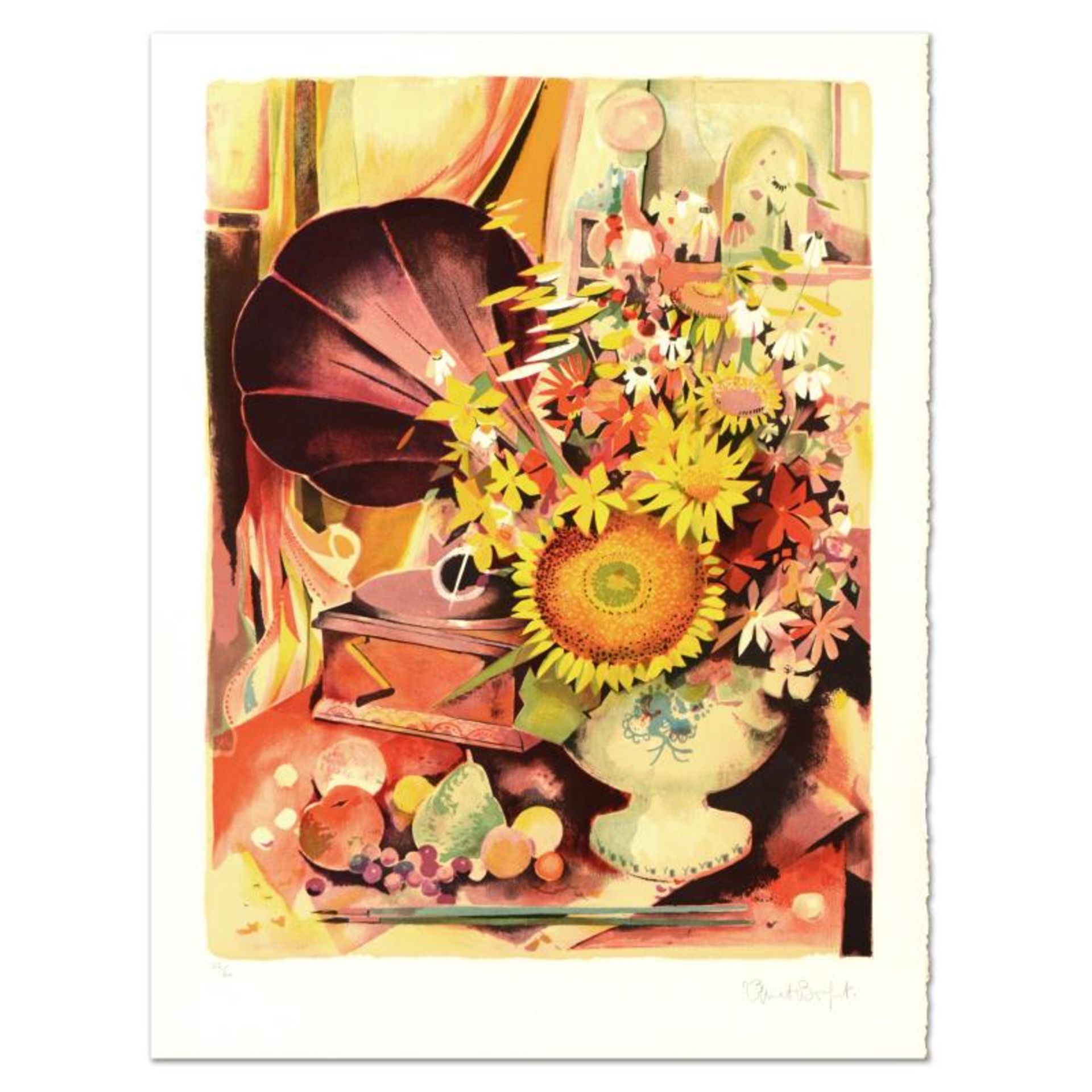 Robert Vernet Bonfort, "Bouquet" Limited Edition Lithograph, Numbered and Hand S