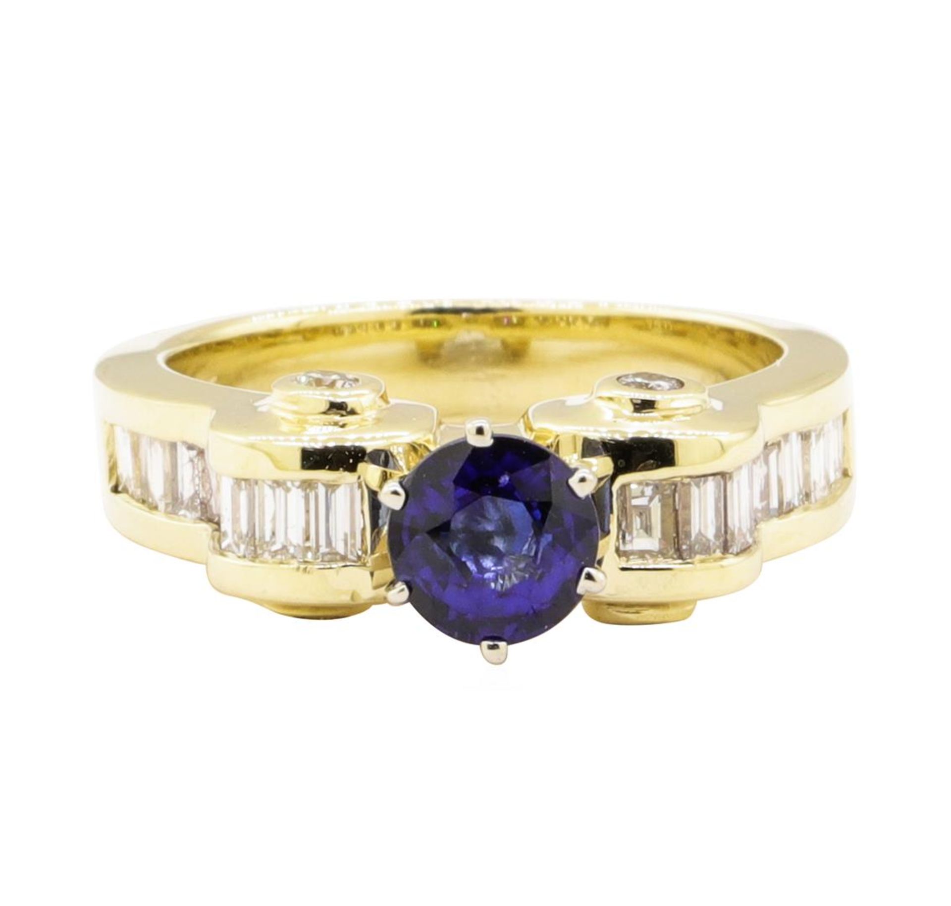 1.89 ctw Blue Sapphire And Diamond Ring - 14KT Yellow Gold - Image 2 of 5