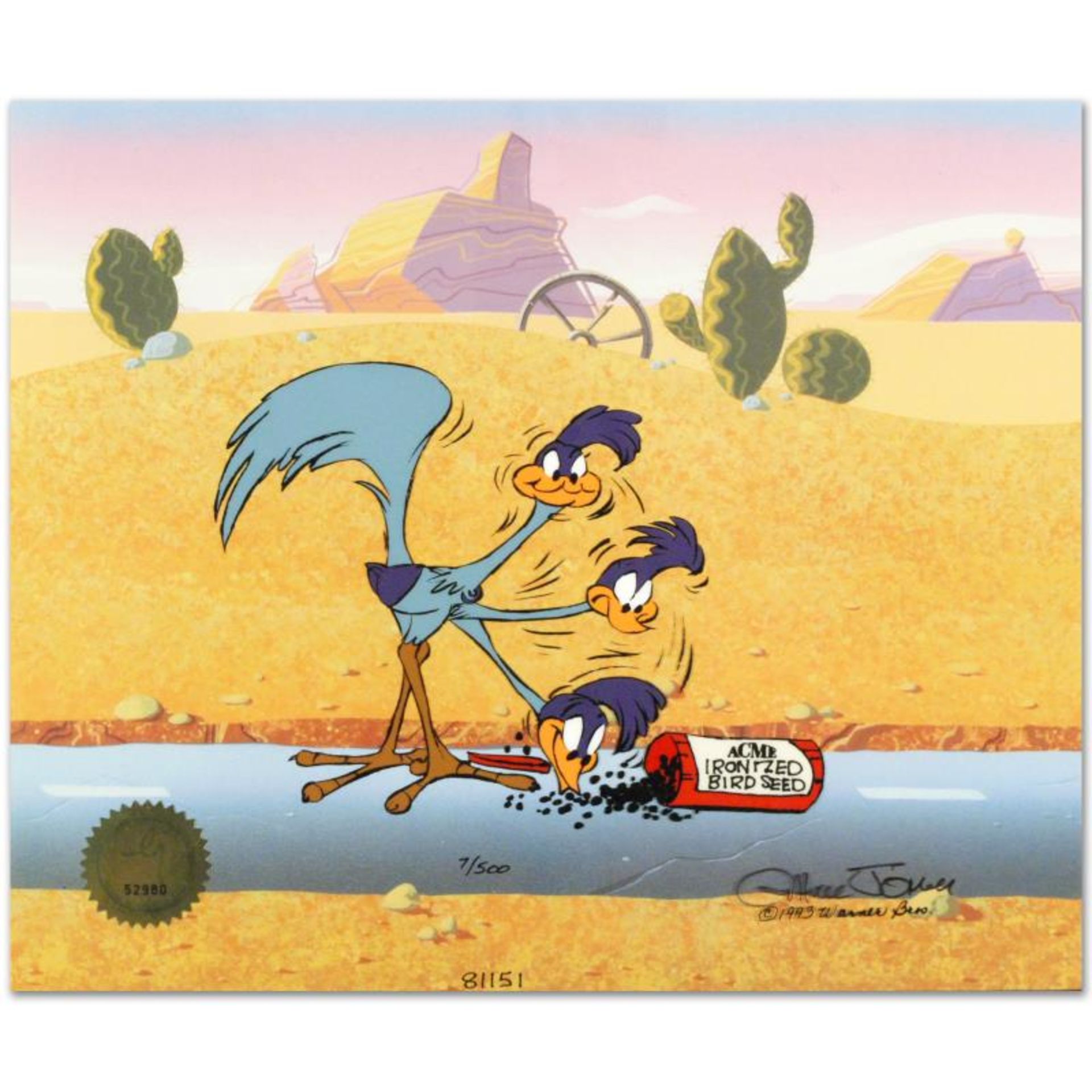 "Road Runner and Coyote: Acme Birdseed" Limited Edition Animation Cel by Chuck J - Image 2 of 3