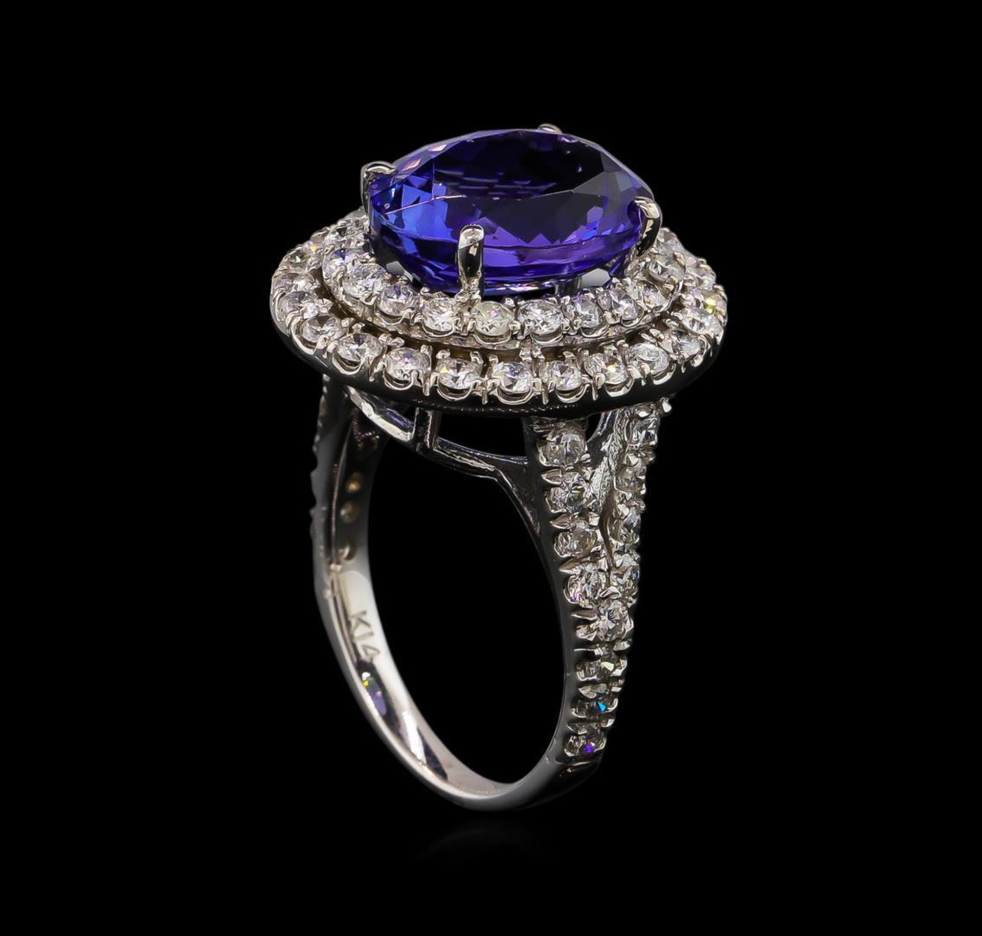 14KT White Gold 5.56 ctw Tanzanite and Diamond Ring - Image 4 of 5