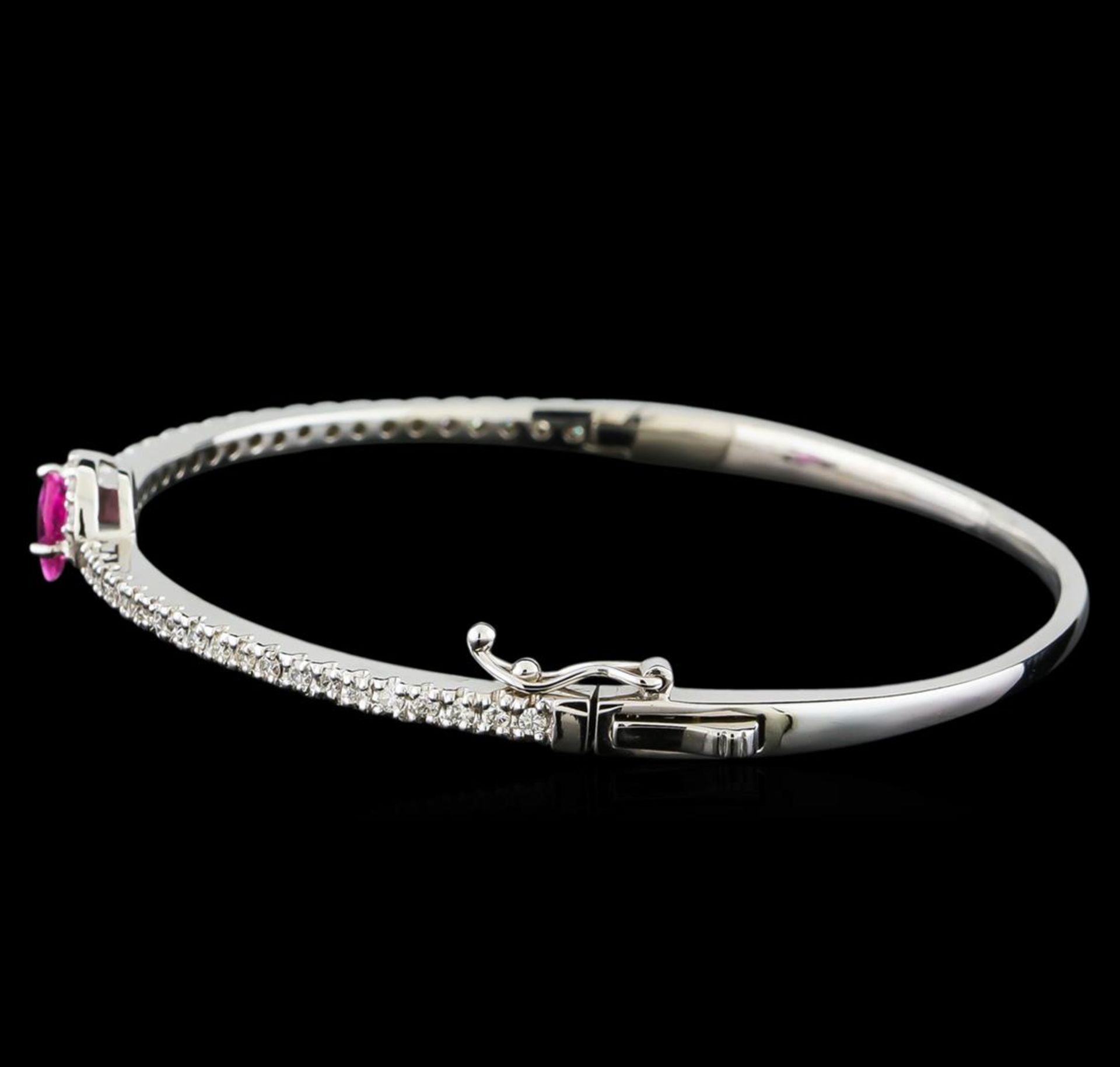 1.08 ctw Pink Sapphire and Diamond Bracelet - 14KT White Gold - Image 2 of 4
