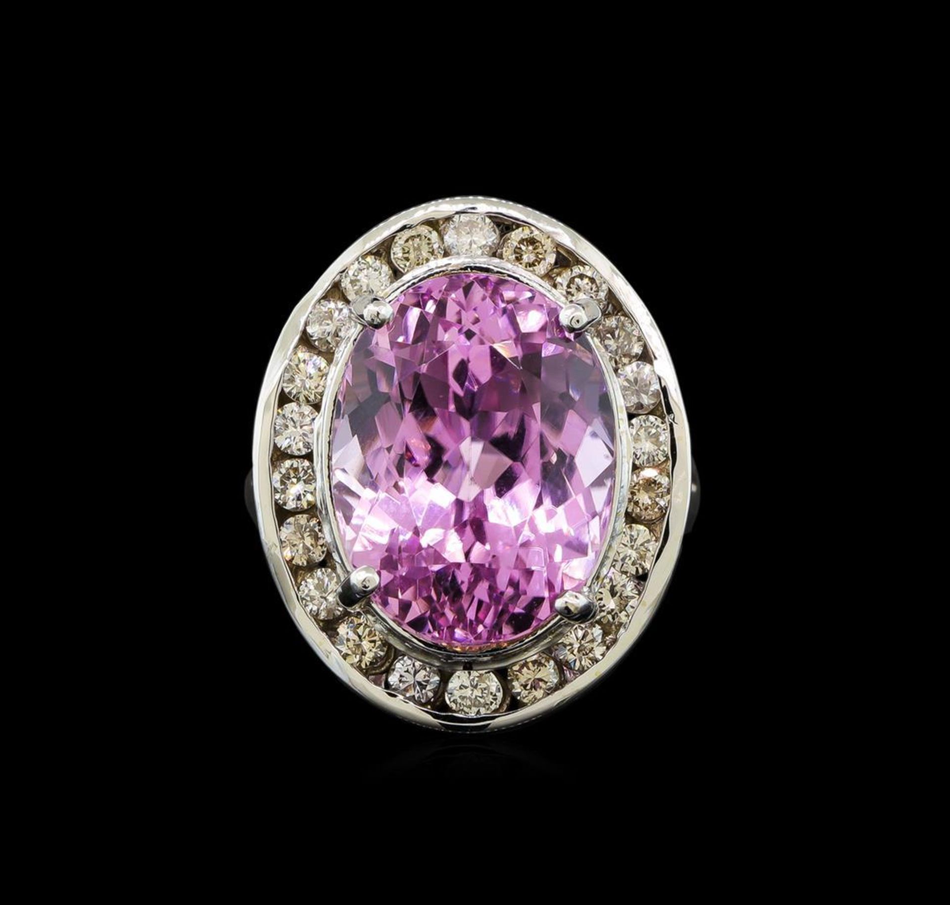 14KT White Gold 16.20 ctw Kunzite and Diamond Ring - Image 2 of 6