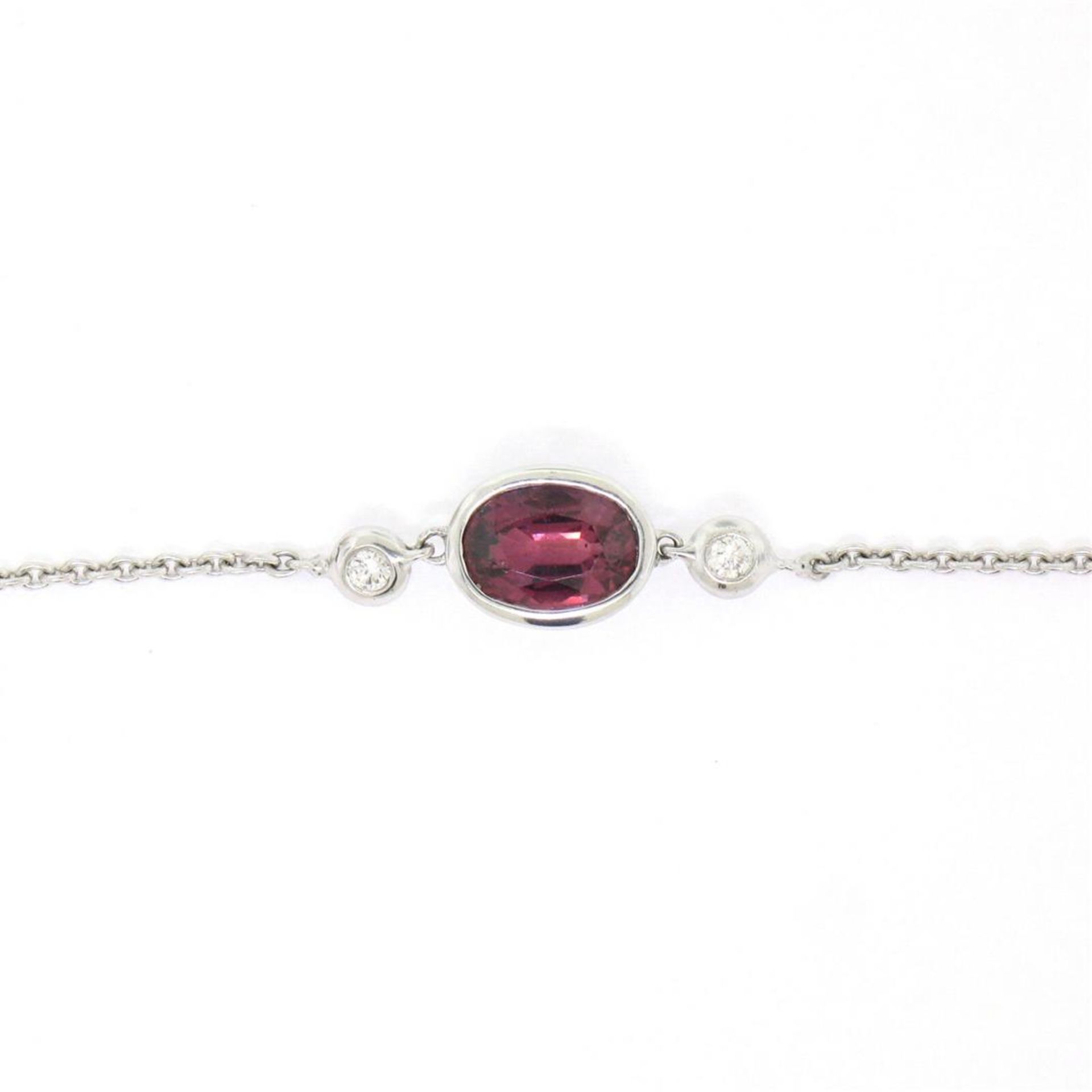 New 18kt White Gold 1.13 ctw GIA Pink Sapphire and Diamond Pendant Necklace - Image 5 of 9