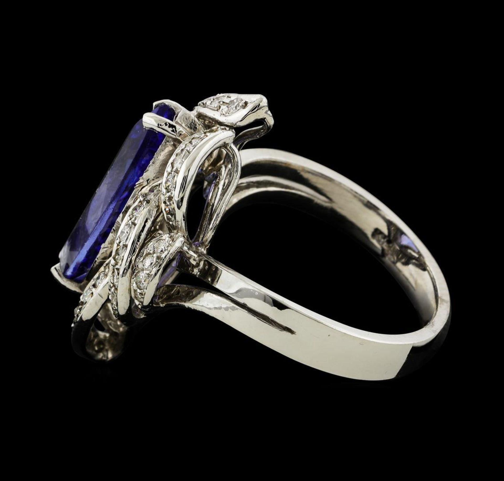 3.81 ctw Tanzanite and Diamond Ring - 14KT White Gold - Image 3 of 5