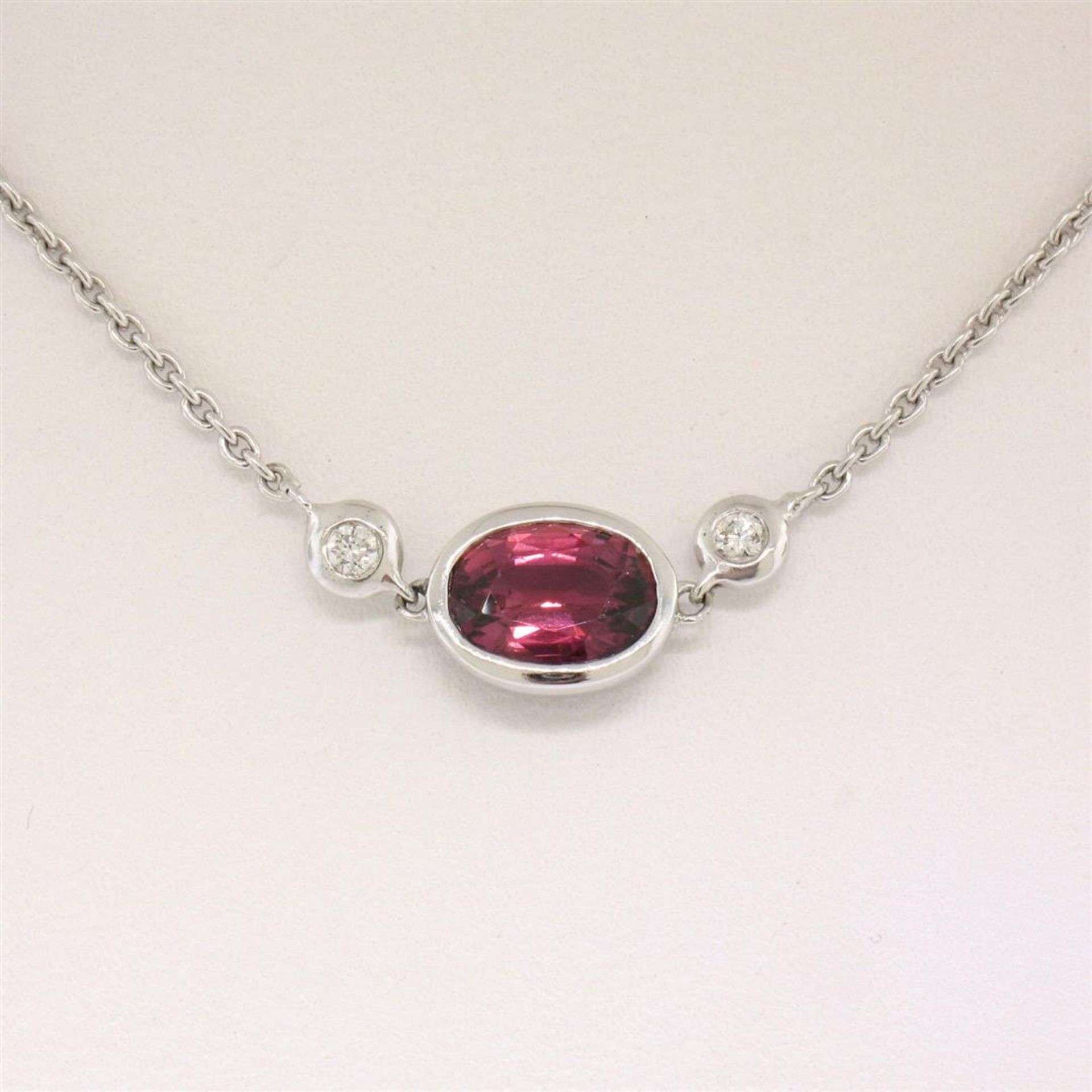 New 18kt White Gold 1.13 ctw GIA Pink Sapphire and Diamond Pendant Necklace - Image 2 of 9