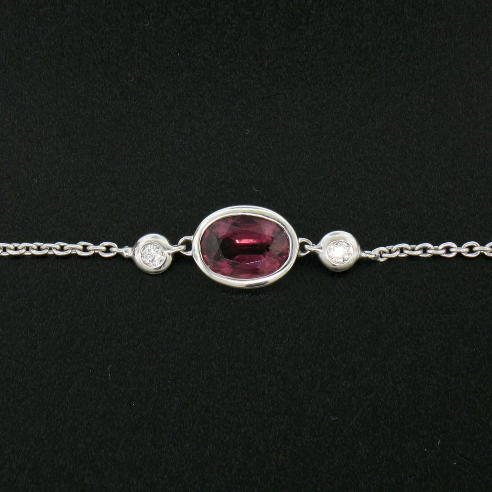 New 18kt White Gold 1.13 ctw GIA Pink Sapphire and Diamond Pendant Necklace - Image 6 of 9