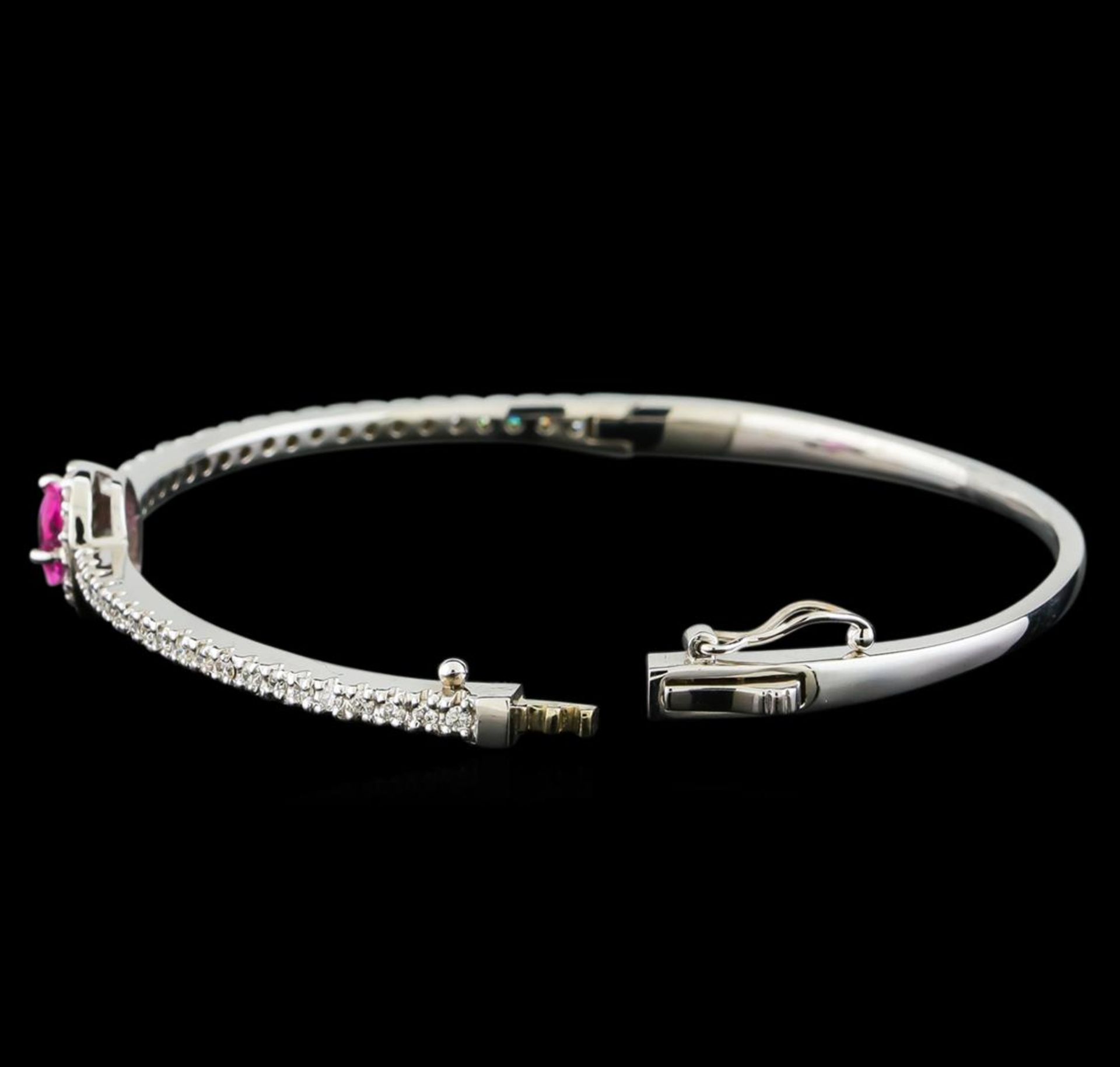 1.08 ctw Pink Sapphire and Diamond Bracelet - 14KT White Gold - Image 3 of 4