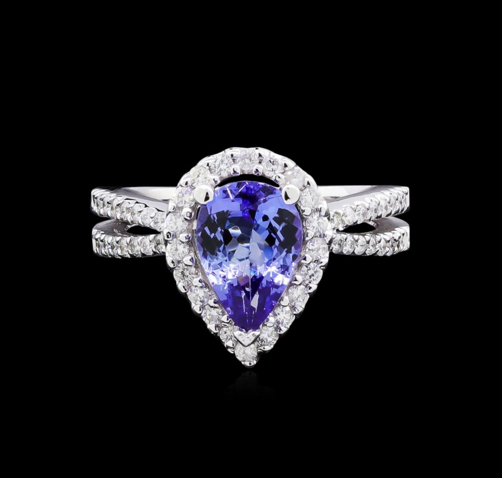 1.97 ctw Tanzanite and Diamond Ring - 14KT White Gold - Image 2 of 4