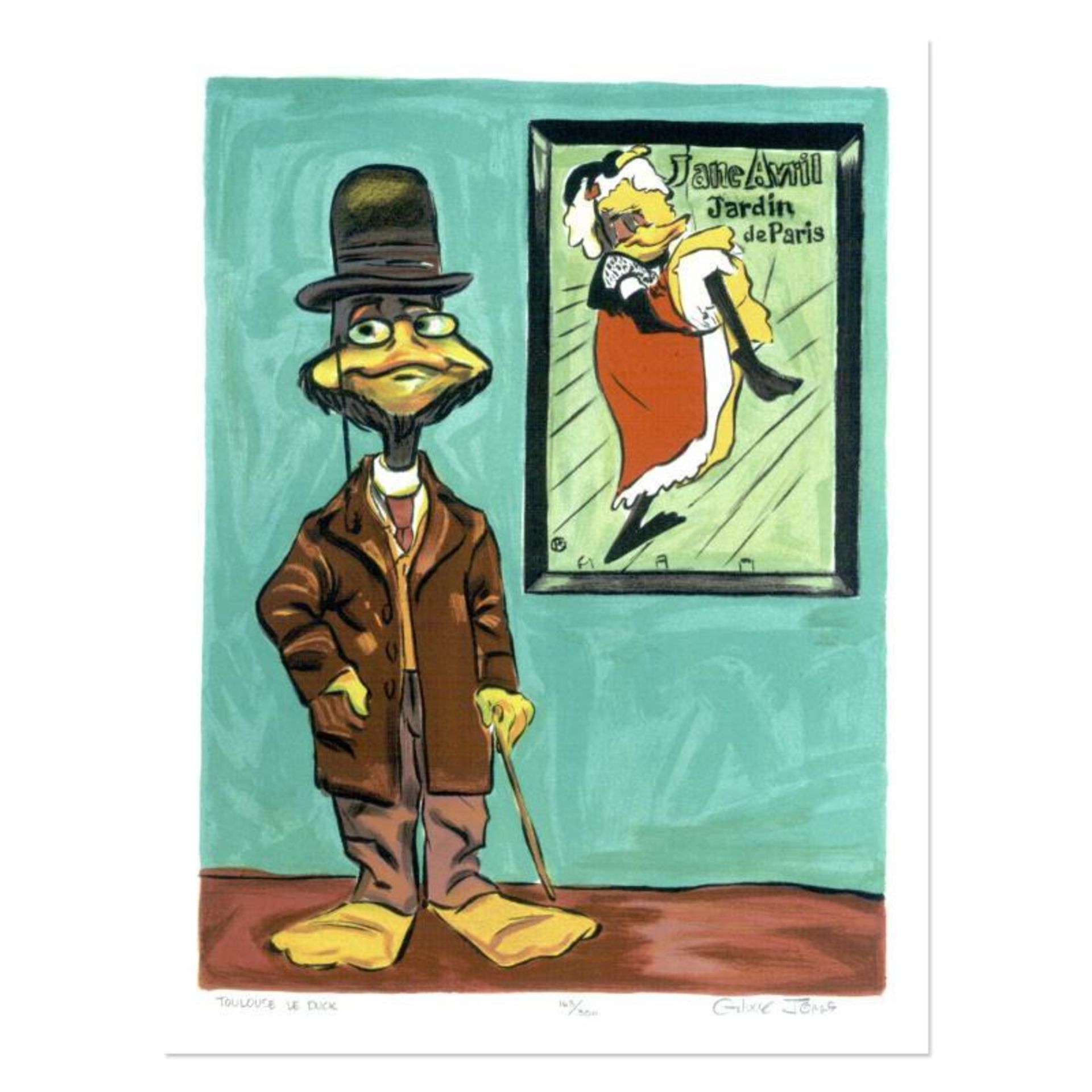 Chuck Jones "Toulouse Le Duck" Hand Signed Limited Edition Fine Art Stone Lithog